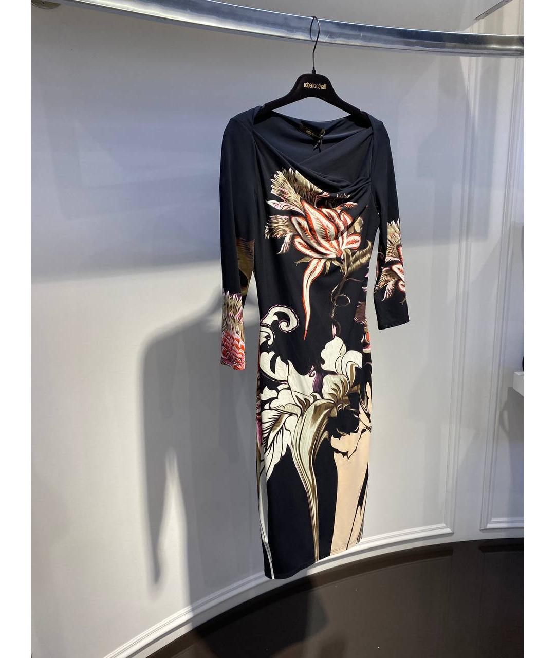 ROBERTO CAVALLI Черное вискозное коктейльное платье, фото 2