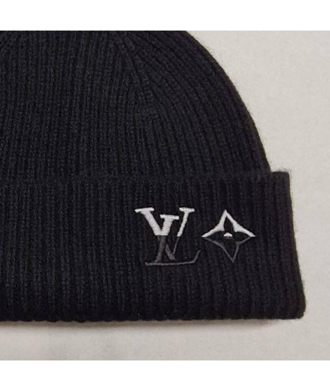 LOUIS VUITTON Черная кашемировая шапка, фото 3