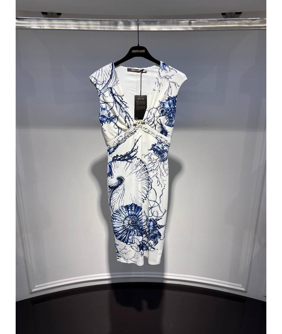 ROBERTO CAVALLI Белое полиамидовое коктейльное платье, фото 4