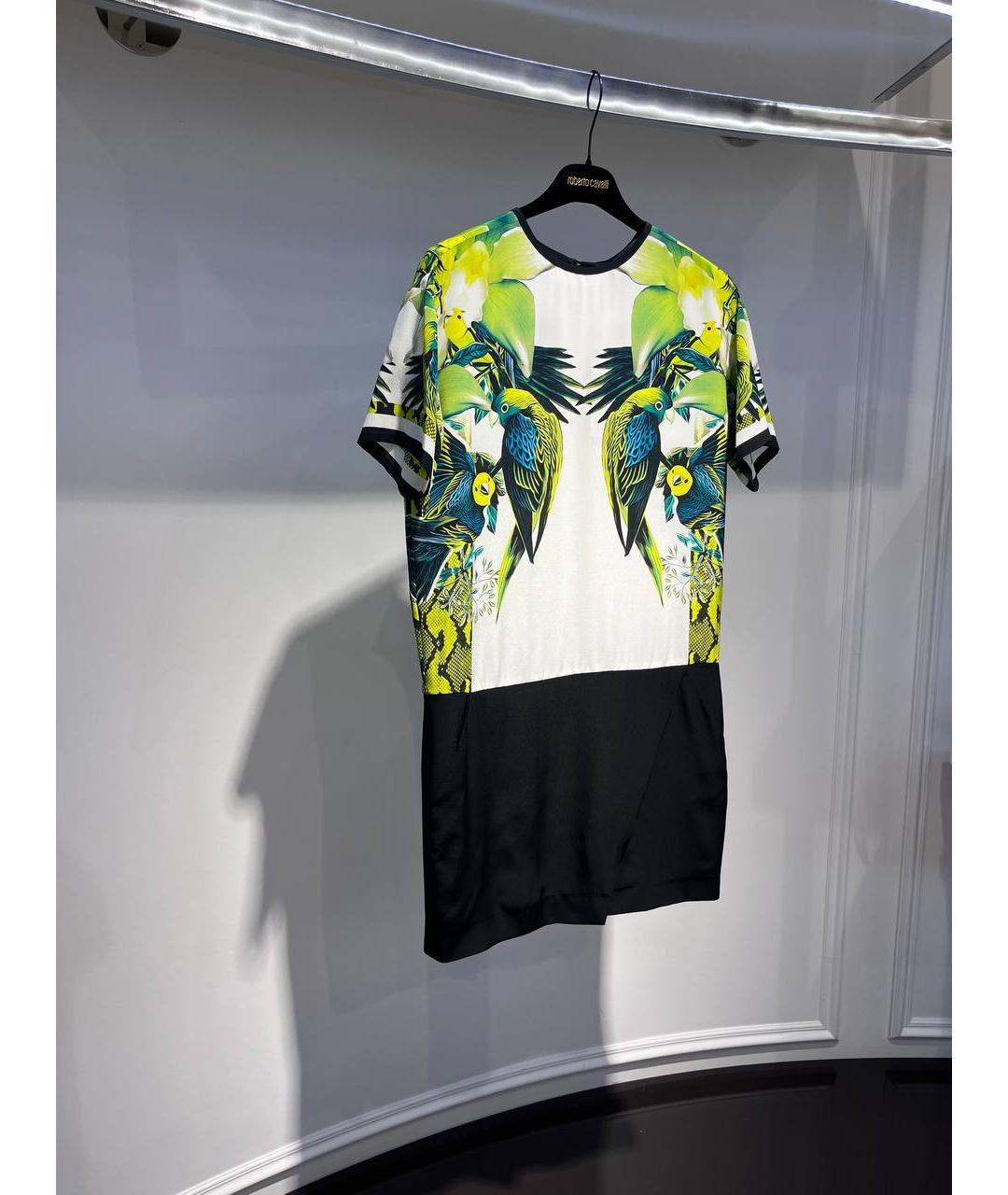 ROBERTO CAVALLI Мульти шелковое платье, фото 2