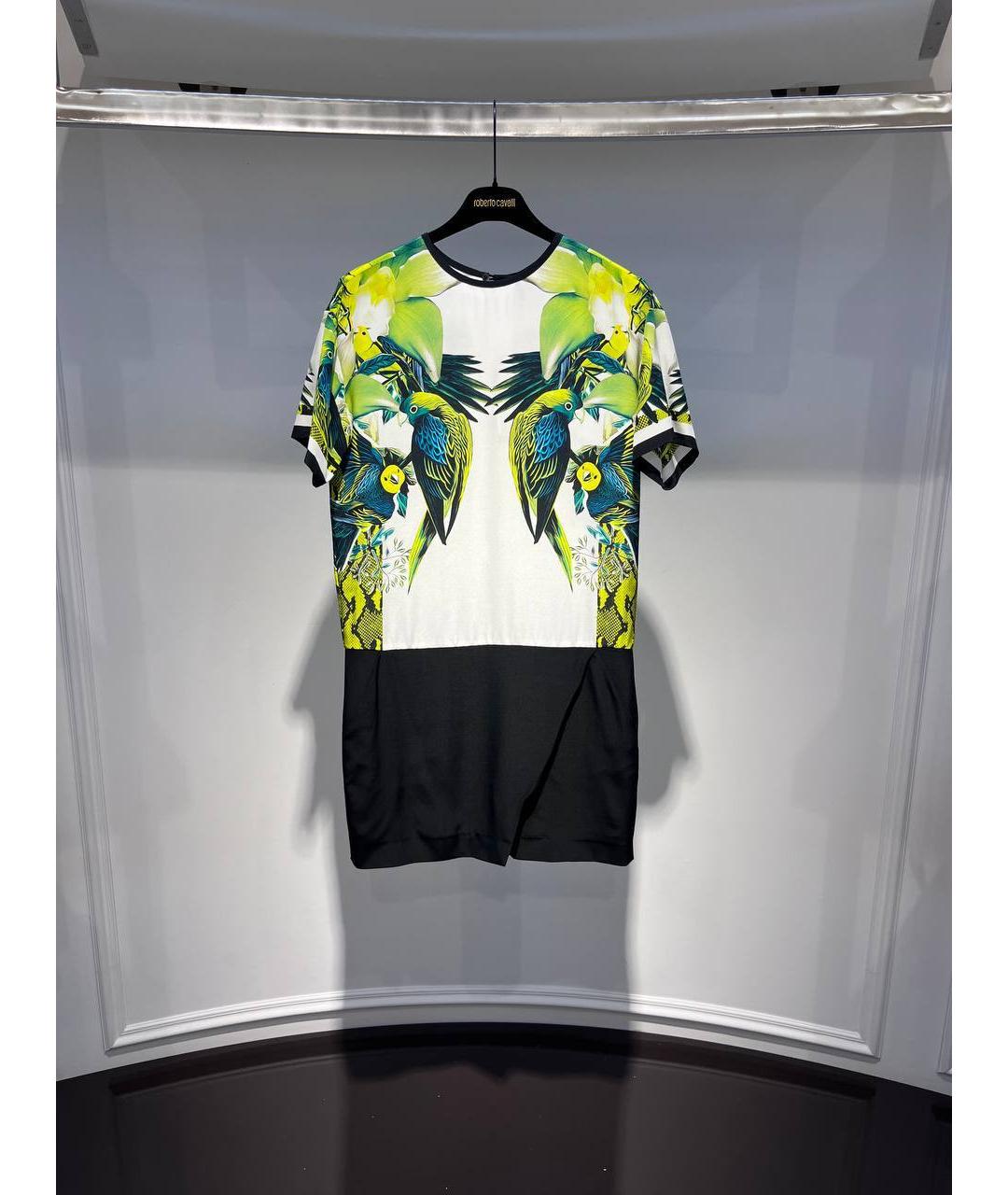 ROBERTO CAVALLI Мульти шелковое платье, фото 4