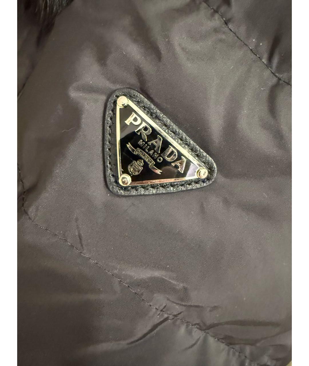 PRADA Черный меховой пуховик, фото 4