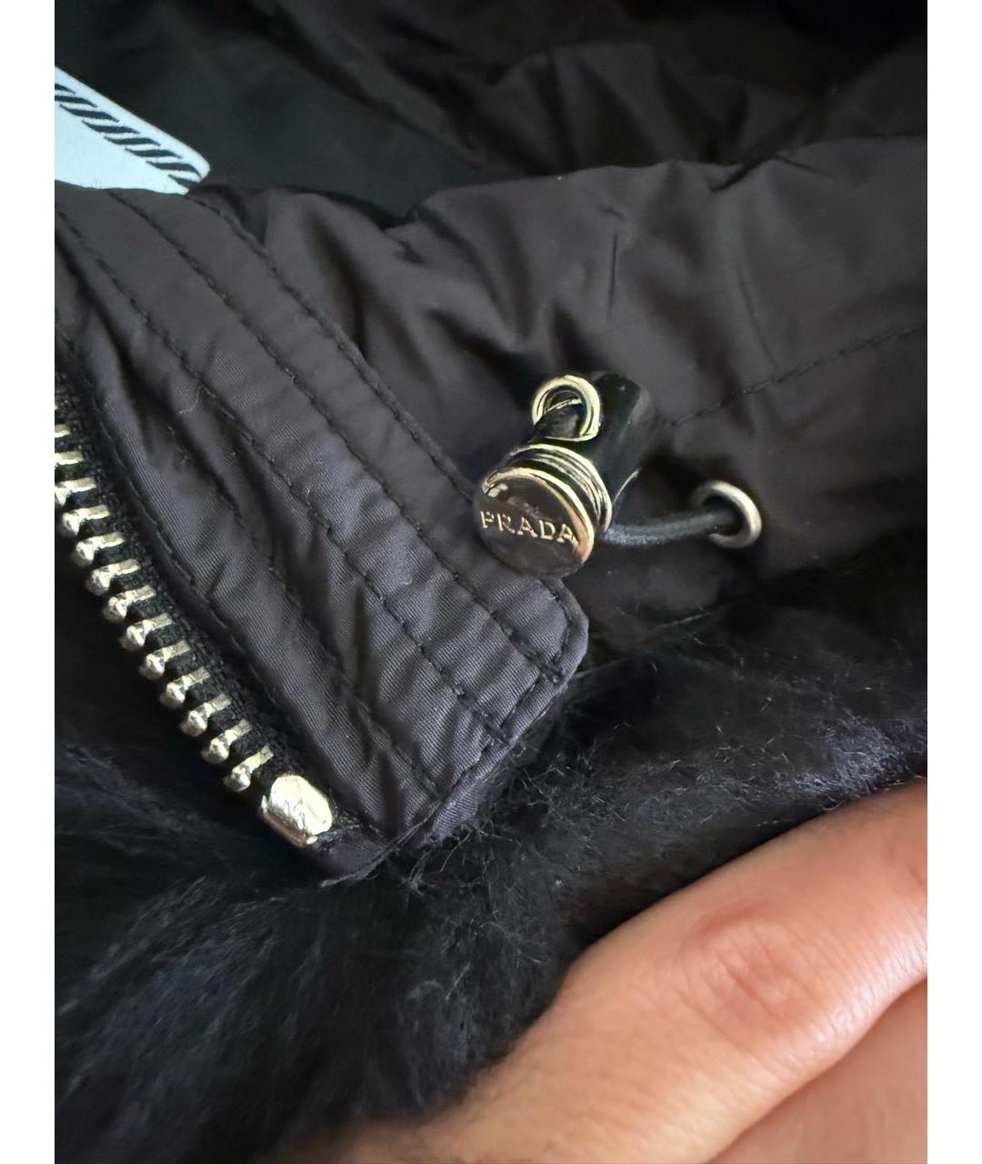 PRADA Черный меховой пуховик, фото 6