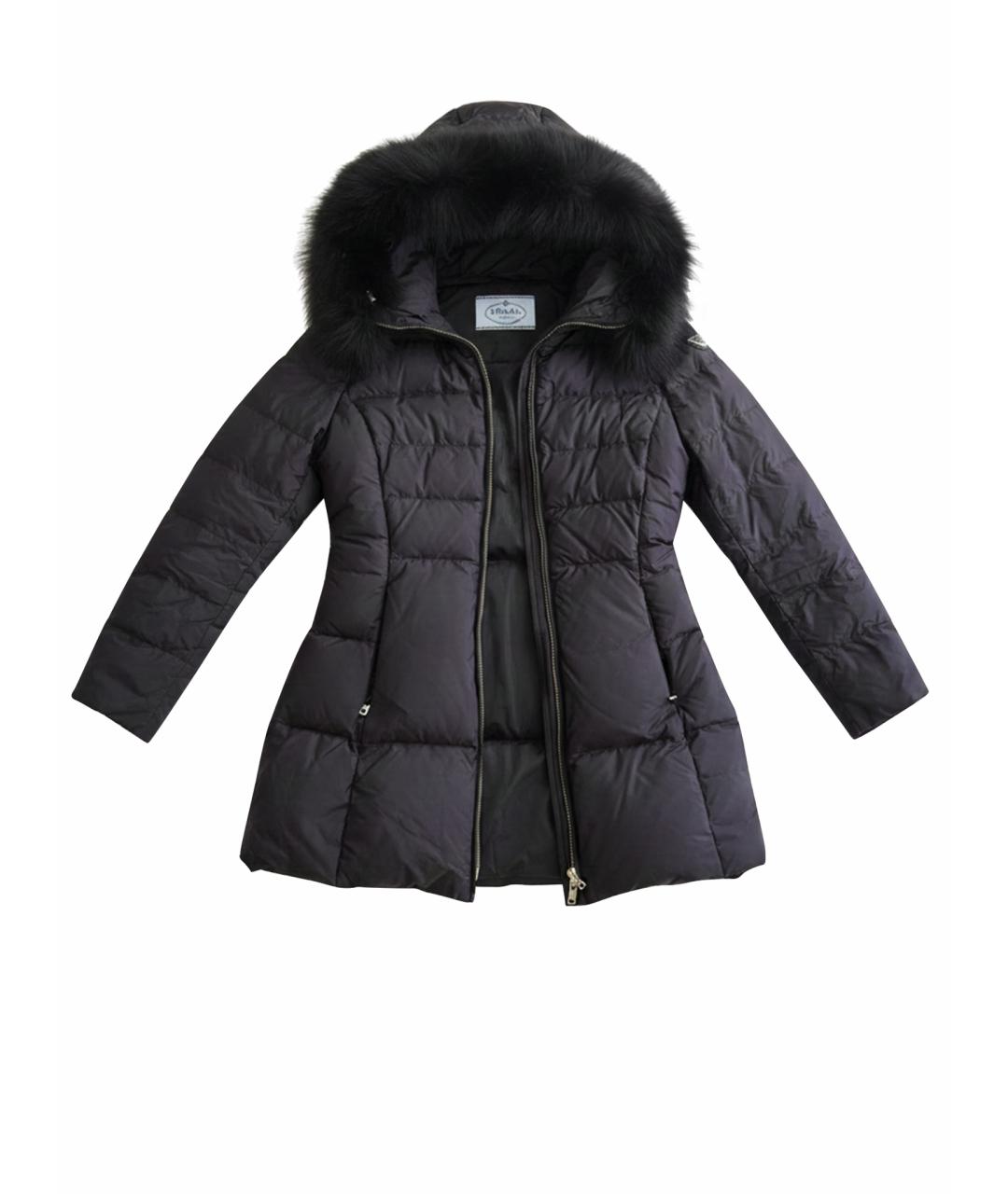 PRADA Черный меховой пуховик, фото 1