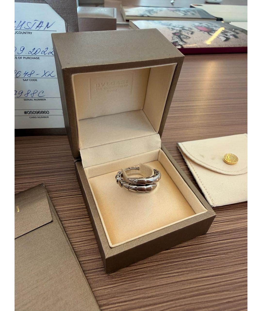 BVLGARI Серебряное кольцо из белого золота, фото 7