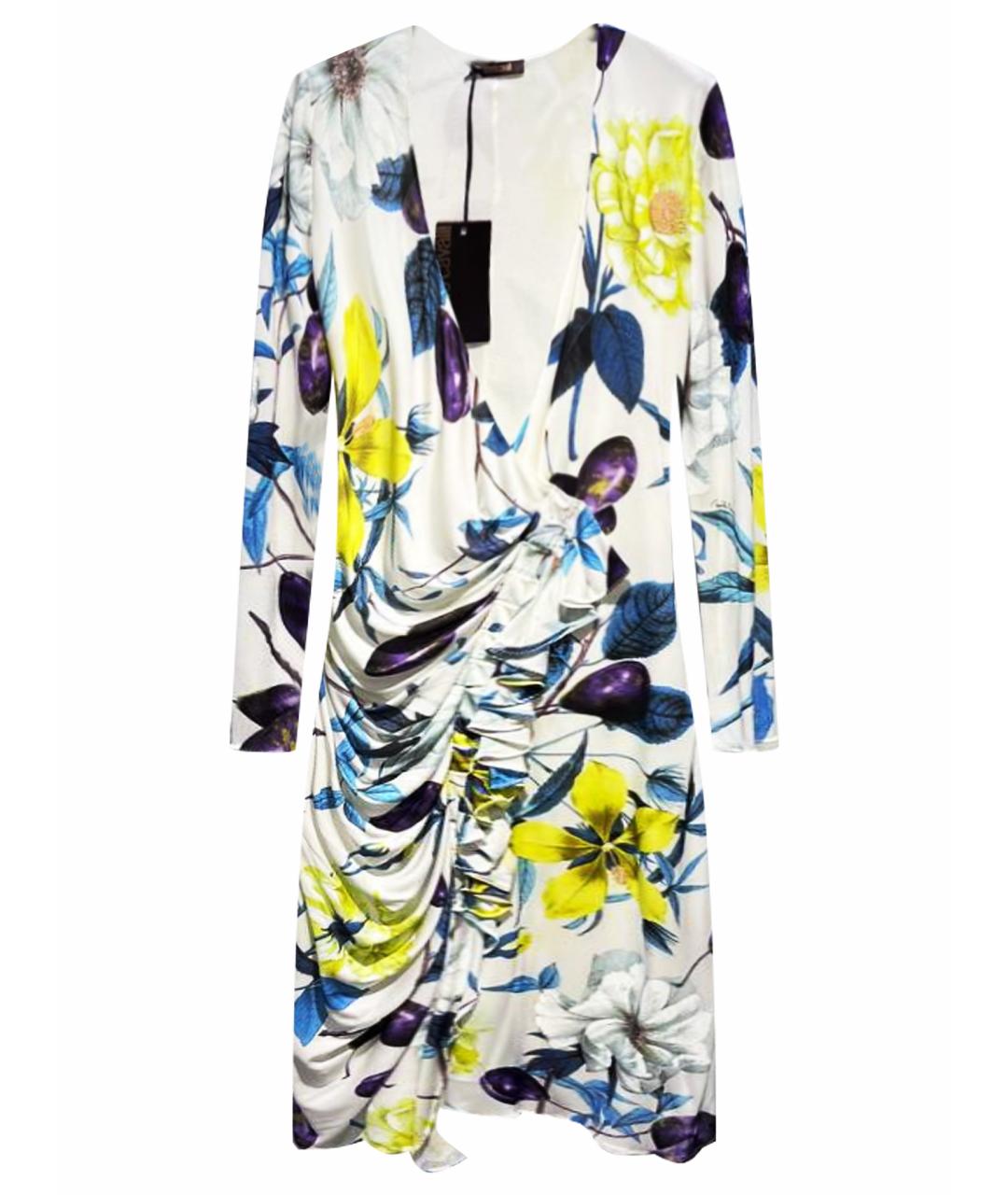 ROBERTO CAVALLI Мульти шелковое коктейльное платье, фото 1