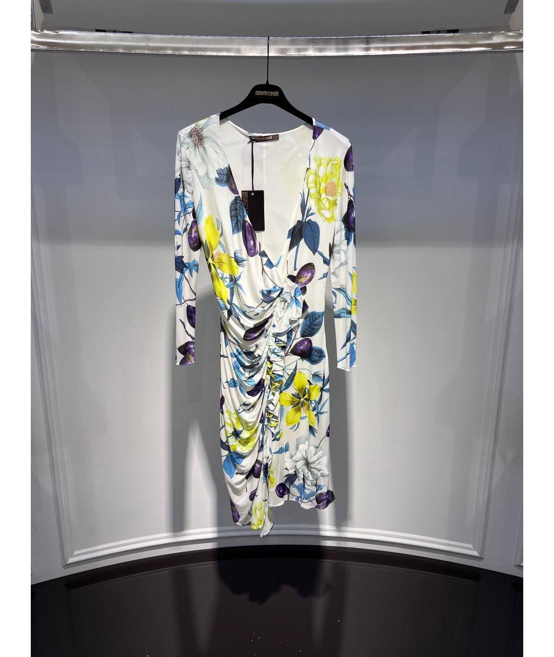 ROBERTO CAVALLI Мульти шелковое коктейльное платье, фото 4