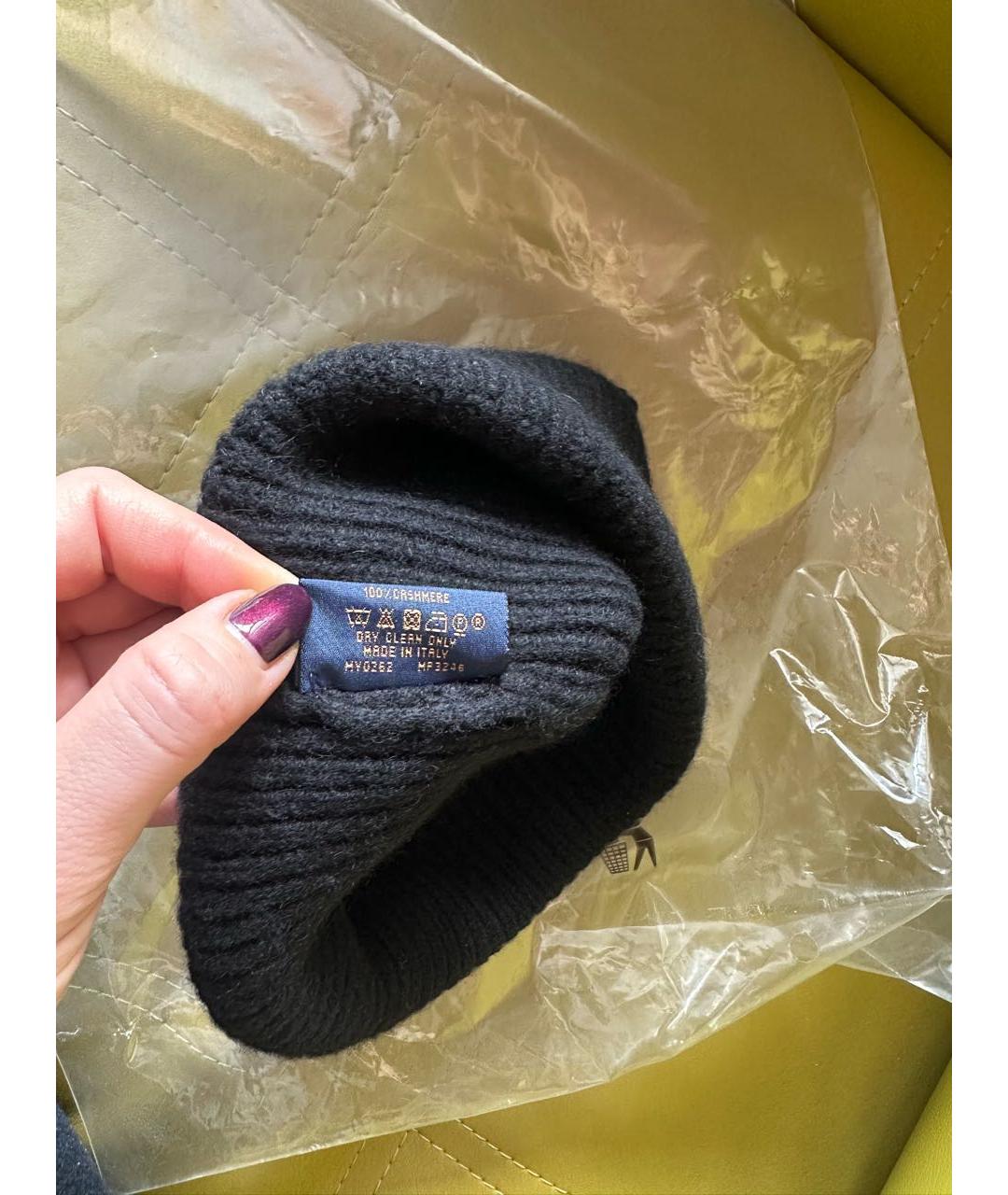 LOUIS VUITTON Черная кашемировая шапка, фото 5