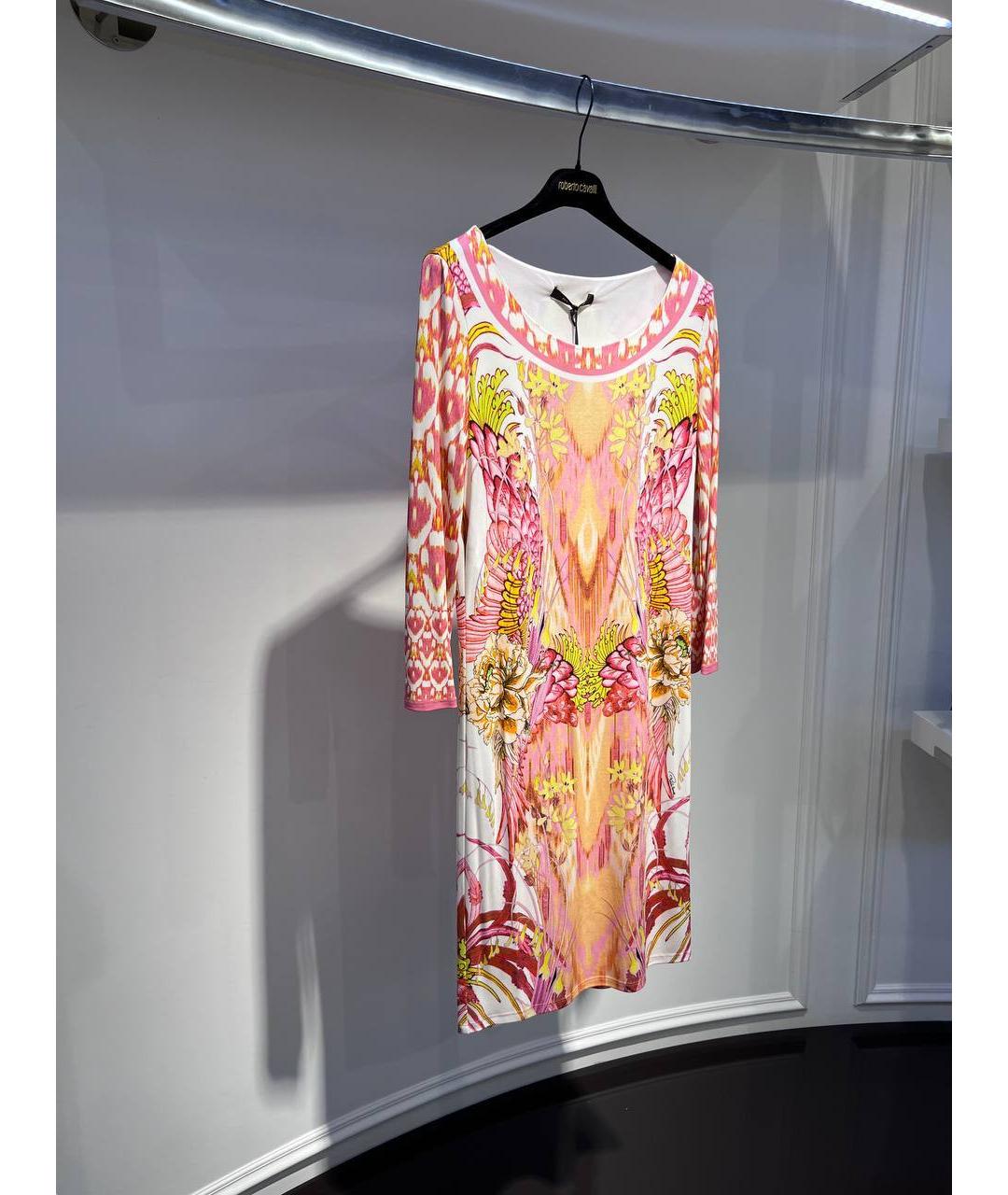 ROBERTO CAVALLI Коралловое вискозное коктейльное платье, фото 2