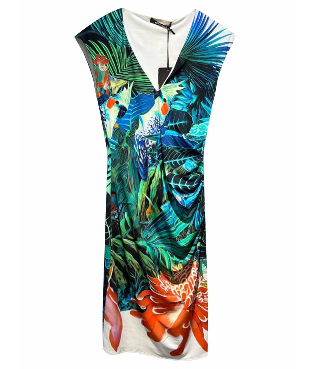 ROBERTO CAVALLI Бирюзовое полиамидовое коктейльное платье, фото 1