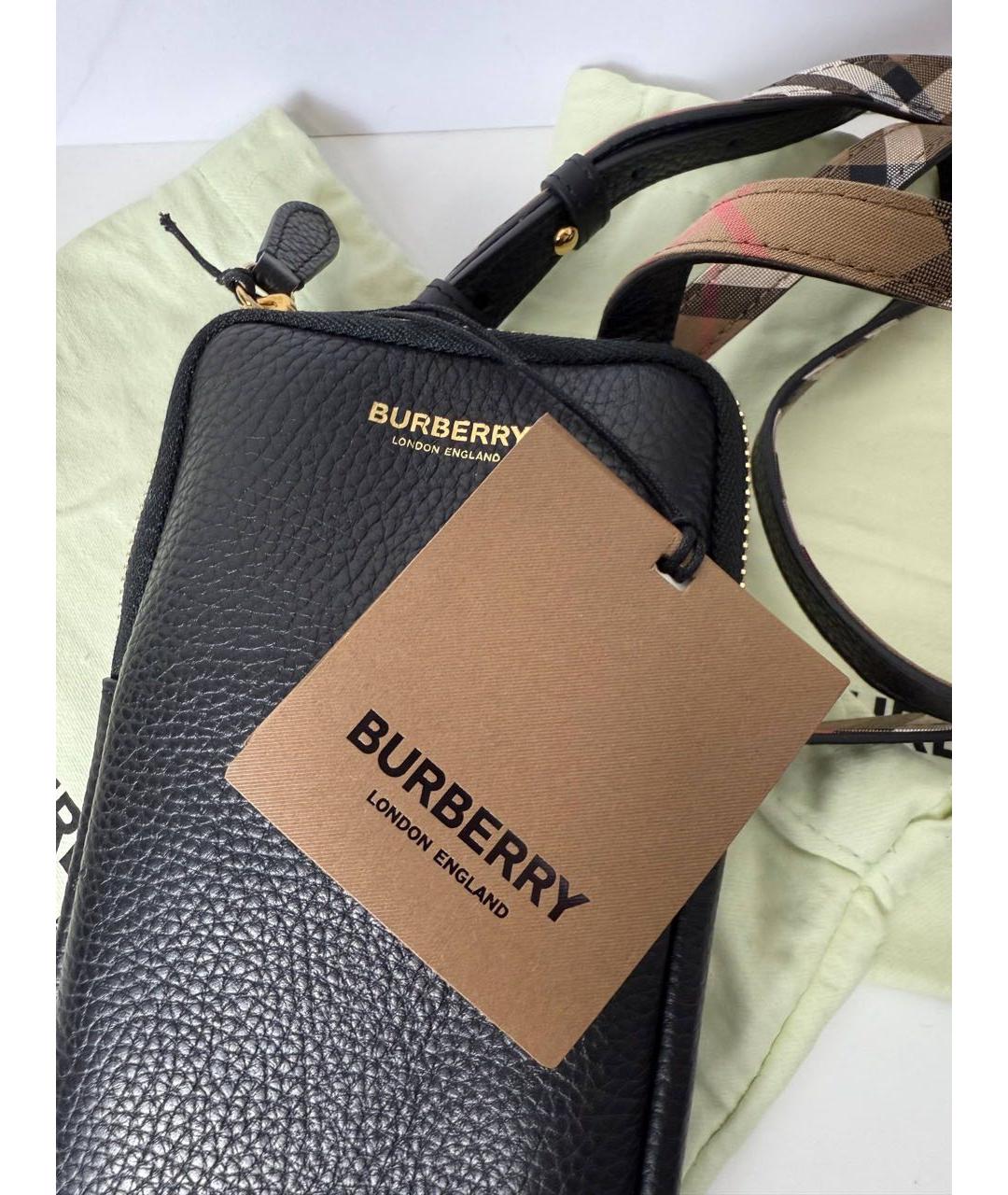 BURBERRY Черная кожаная сумка через плечо, фото 2