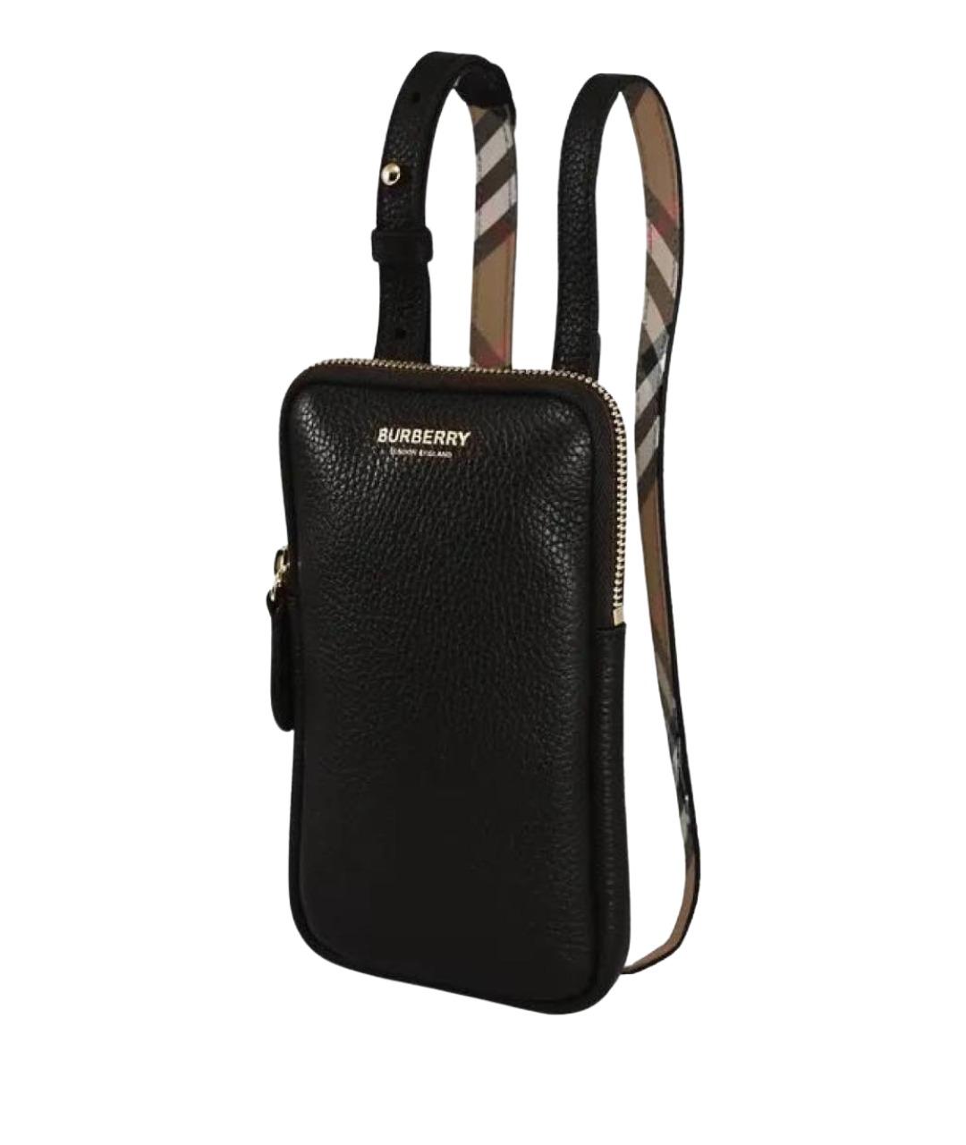 BURBERRY Черная кожаная сумка через плечо, фото 1