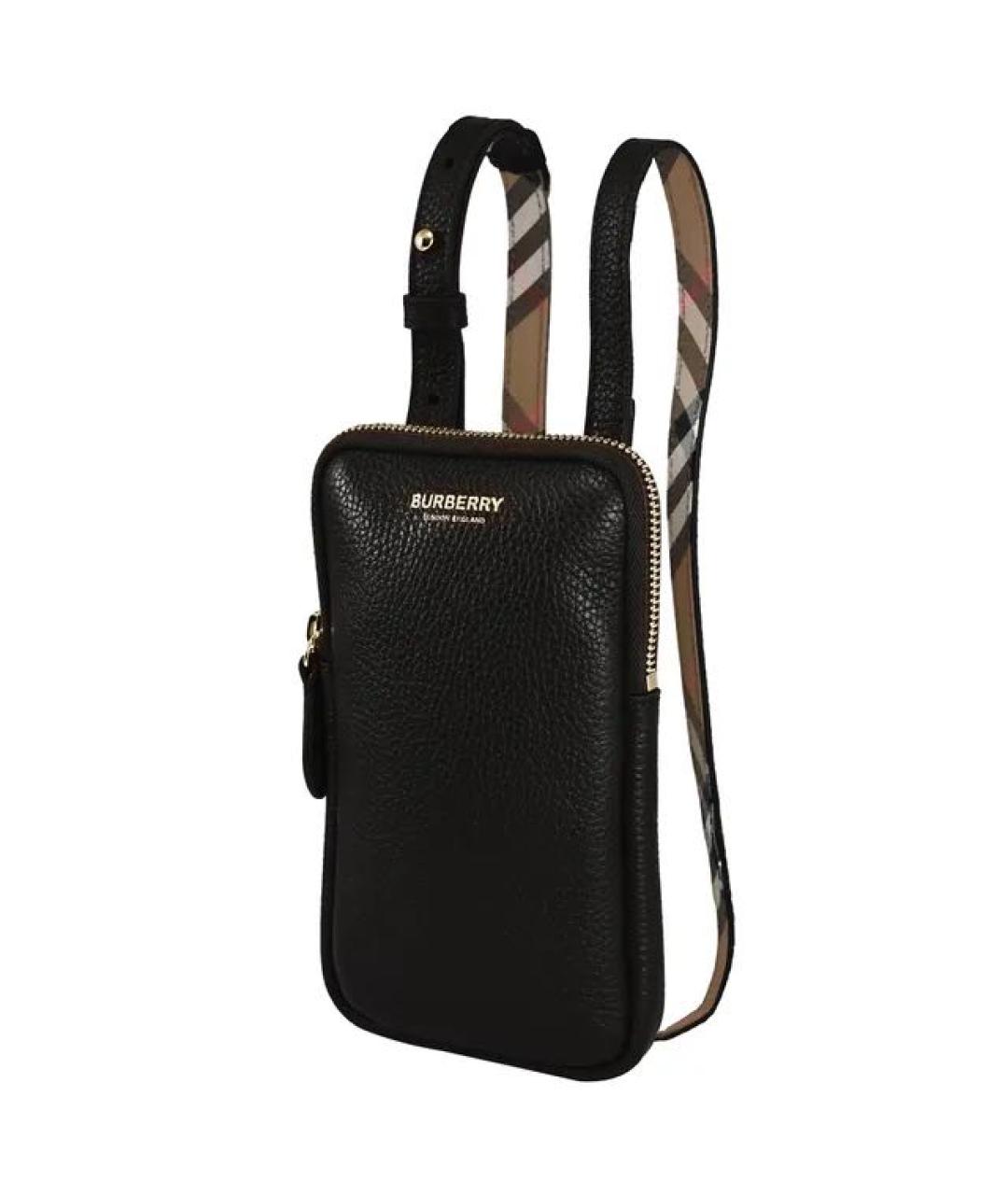 BURBERRY Черная кожаная сумка через плечо, фото 6