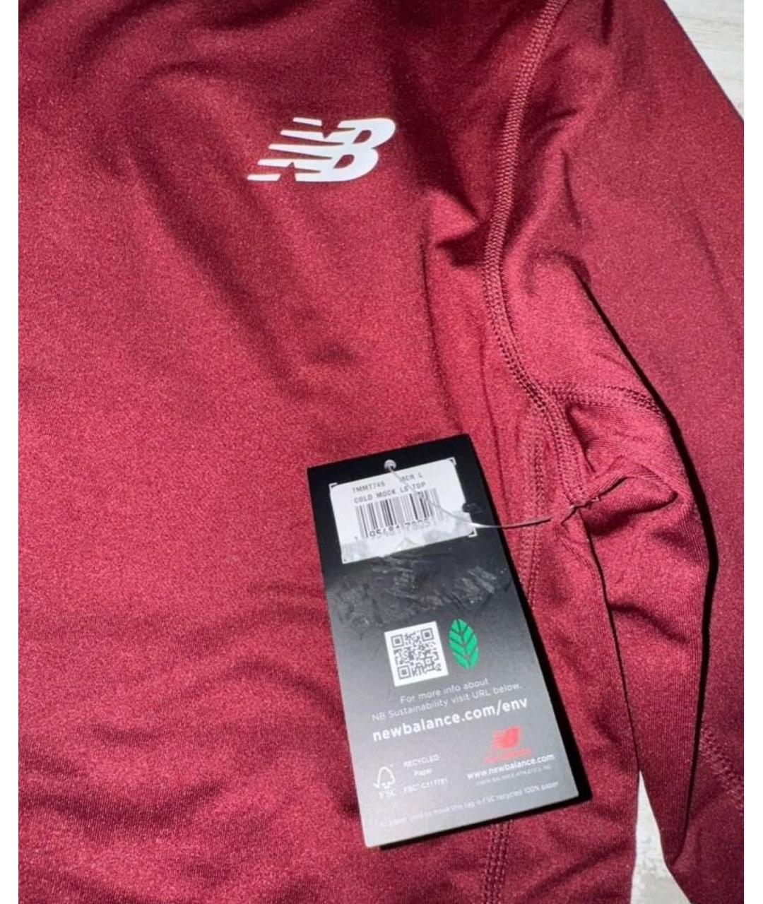 NEW BALANCE Бордовая полиэстеровая водолазка, фото 3