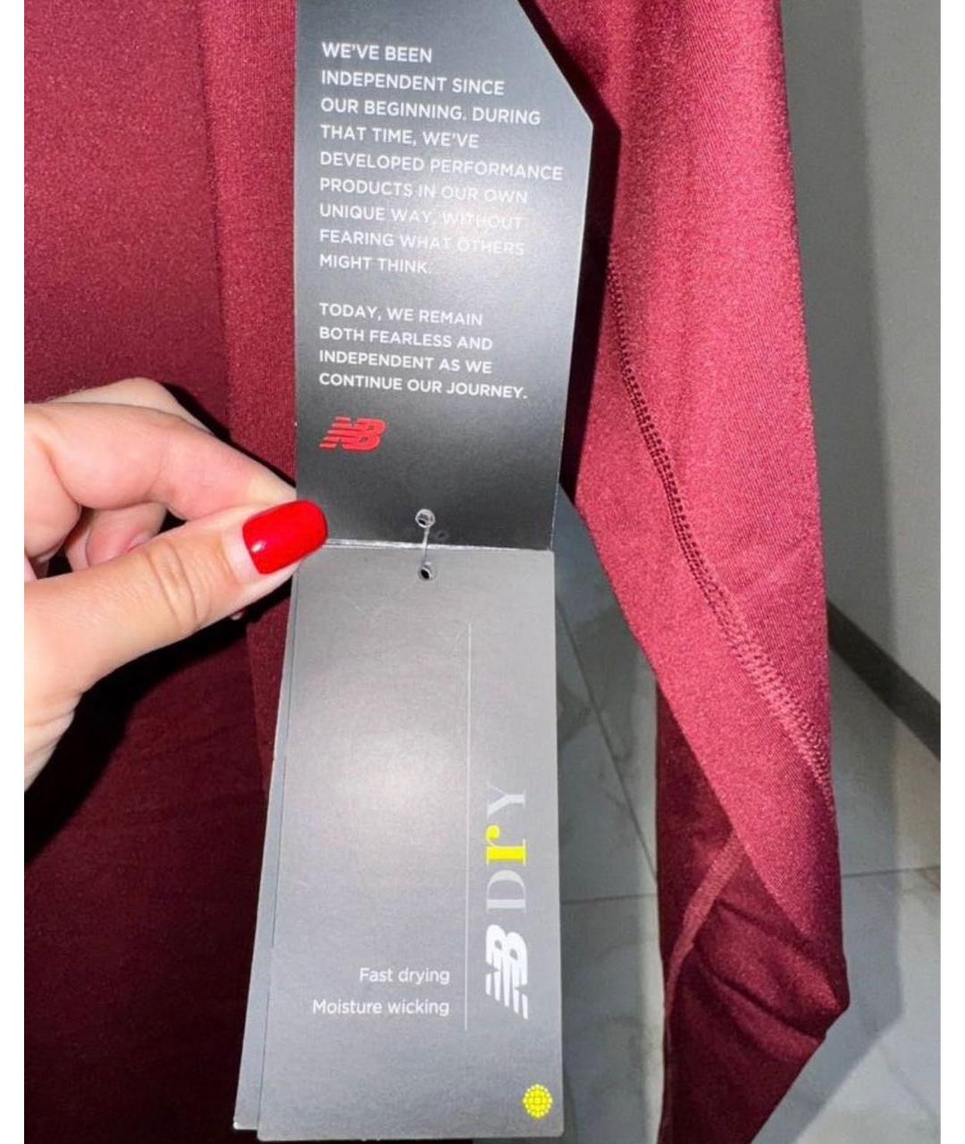 NEW BALANCE Бордовая полиэстеровая водолазка, фото 4