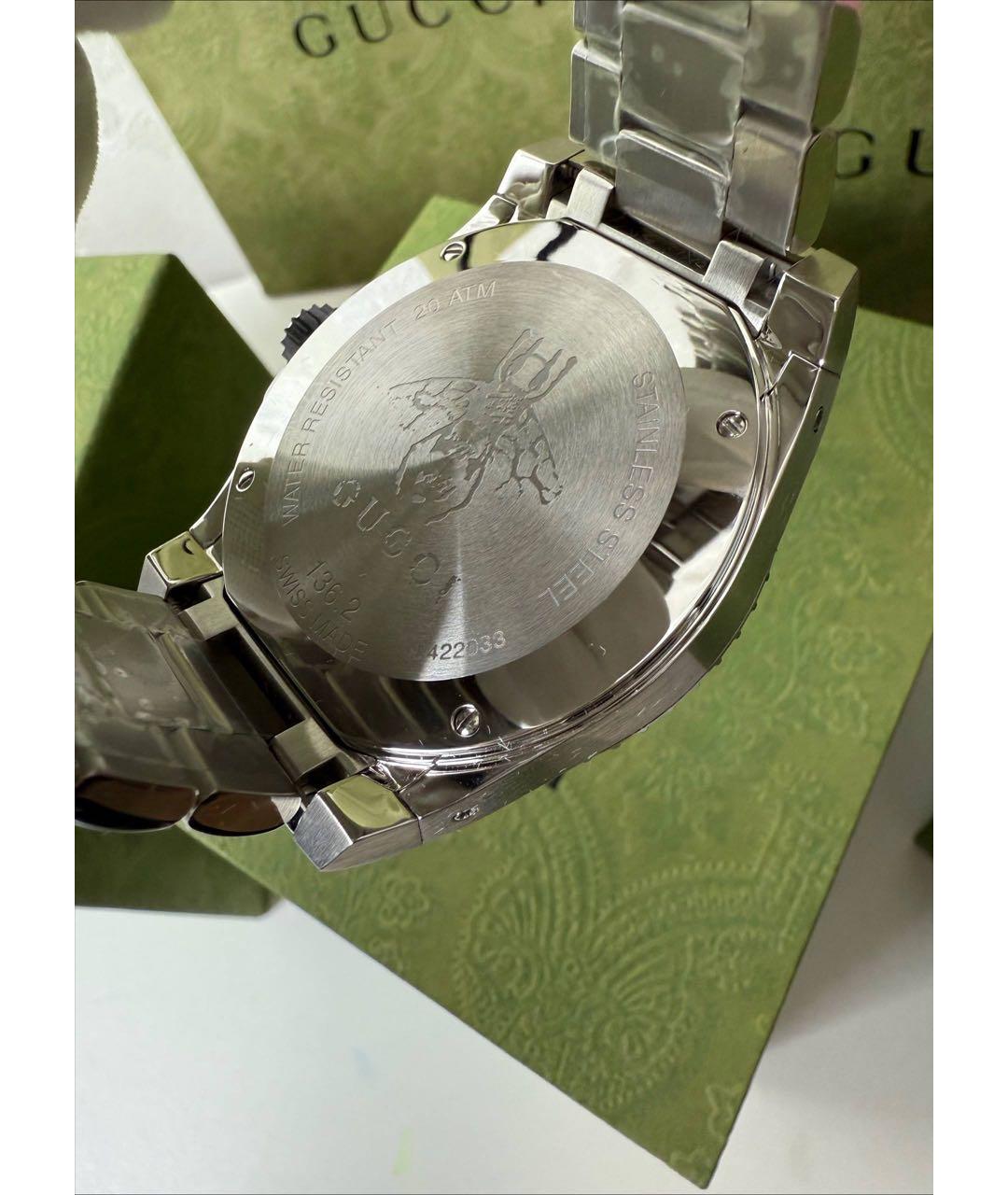 GUCCI Серебряные стальные часы, фото 5