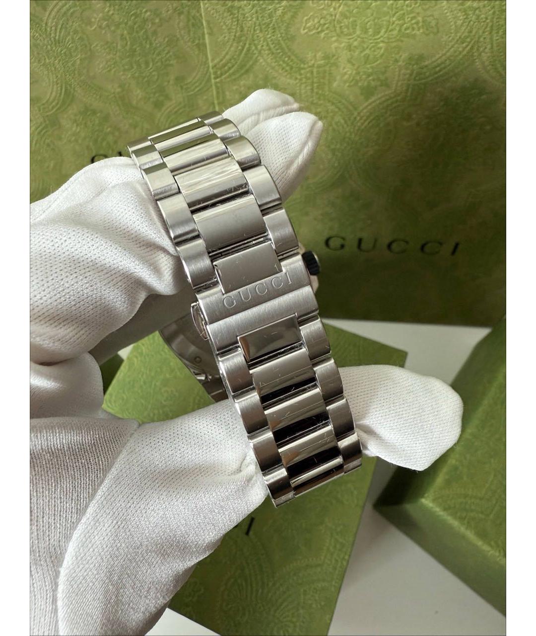 GUCCI Серебряные стальные часы, фото 4