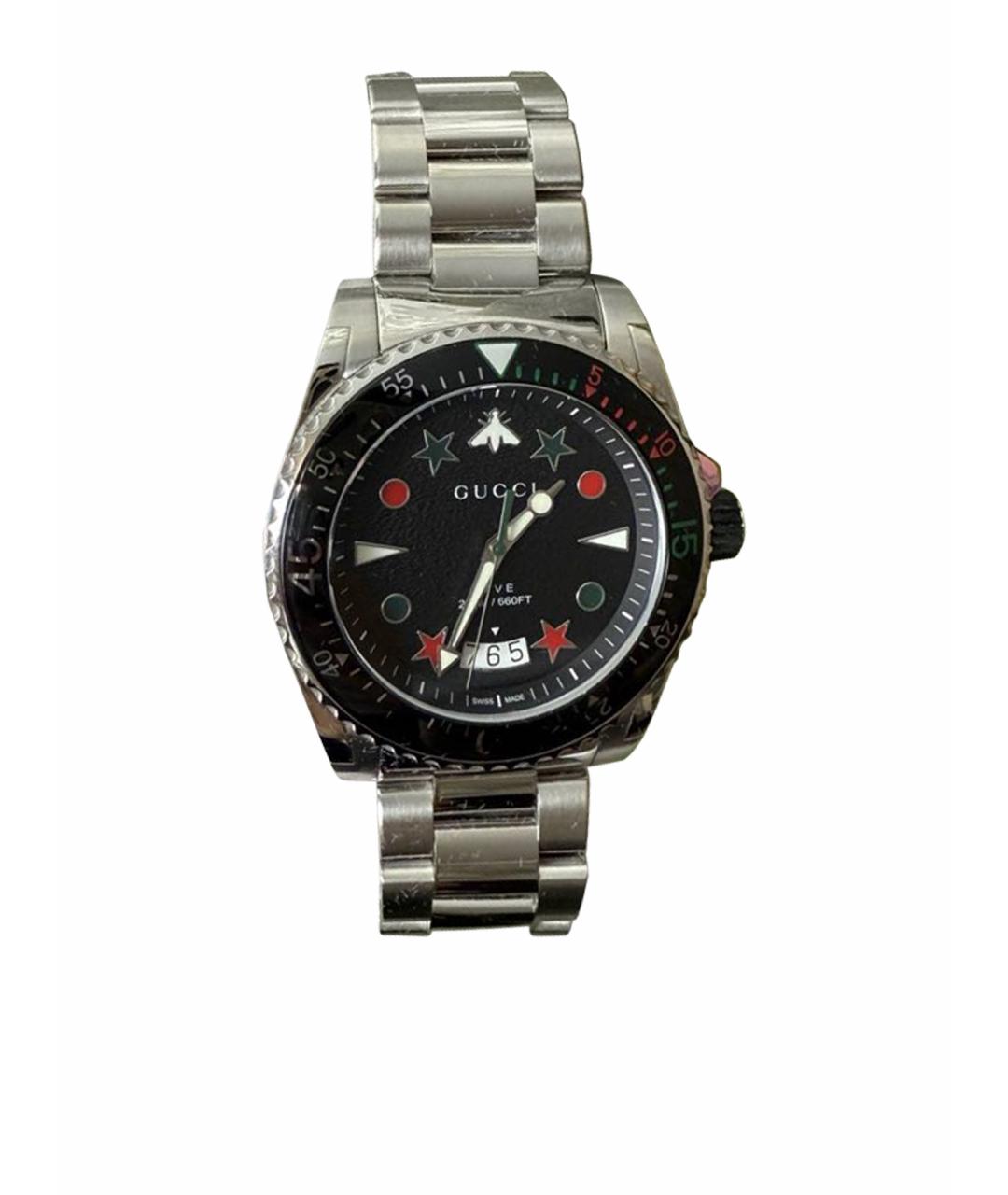 GUCCI Серебряные стальные часы, фото 1