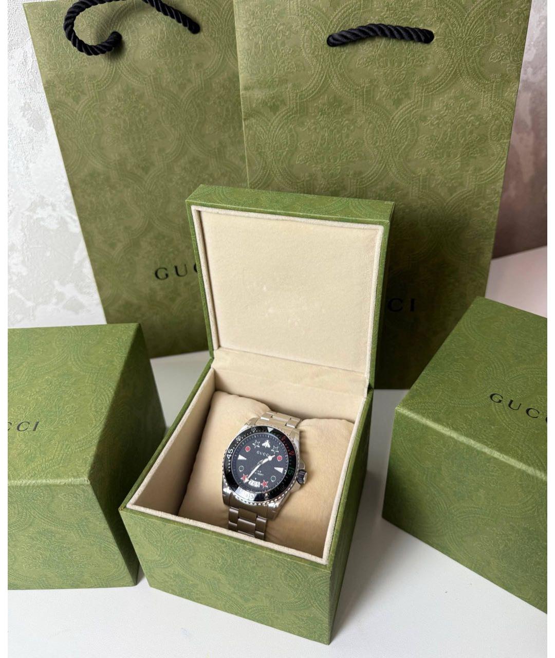 GUCCI Серебряные стальные часы, фото 3