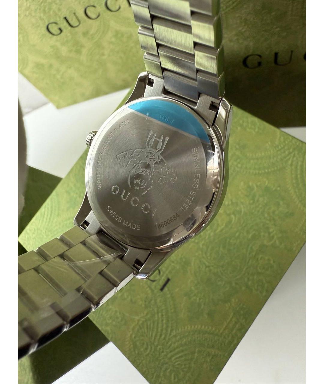 GUCCI Серебряные стальные часы, фото 5