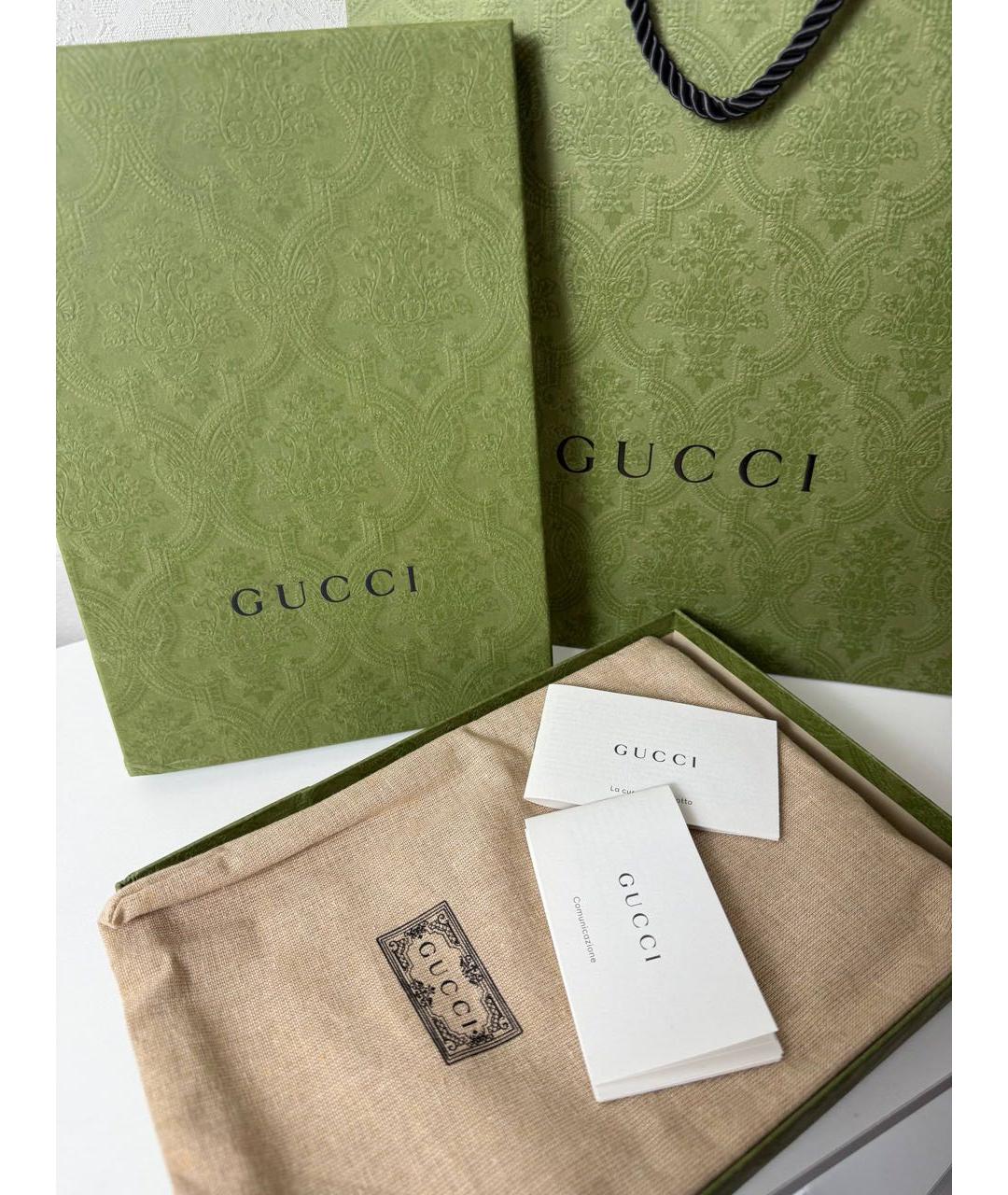 GUCCI Бежевый шерстяной шарф, фото 5