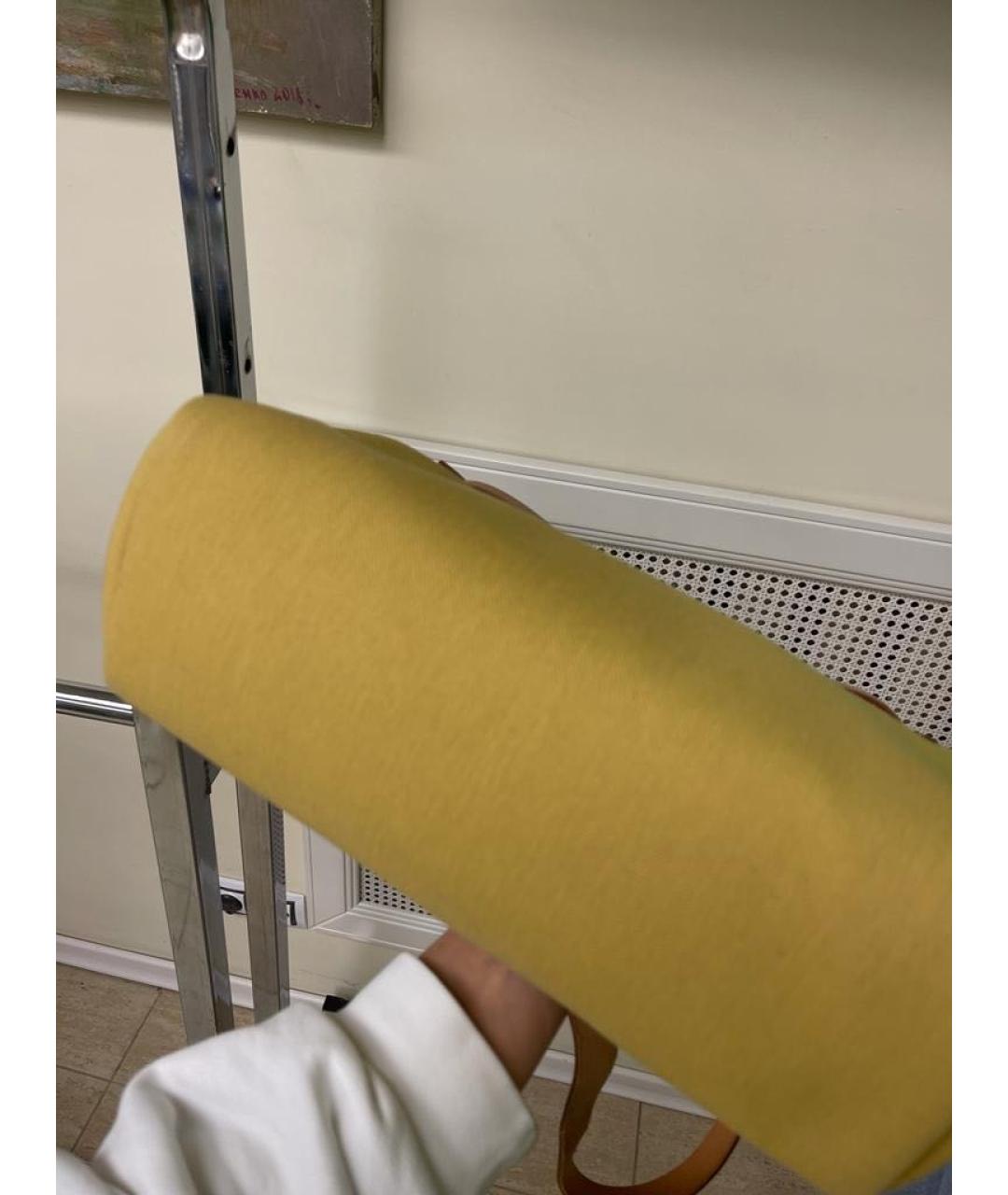 HERMES Горчичная тканевая сумка через плечо, фото 8