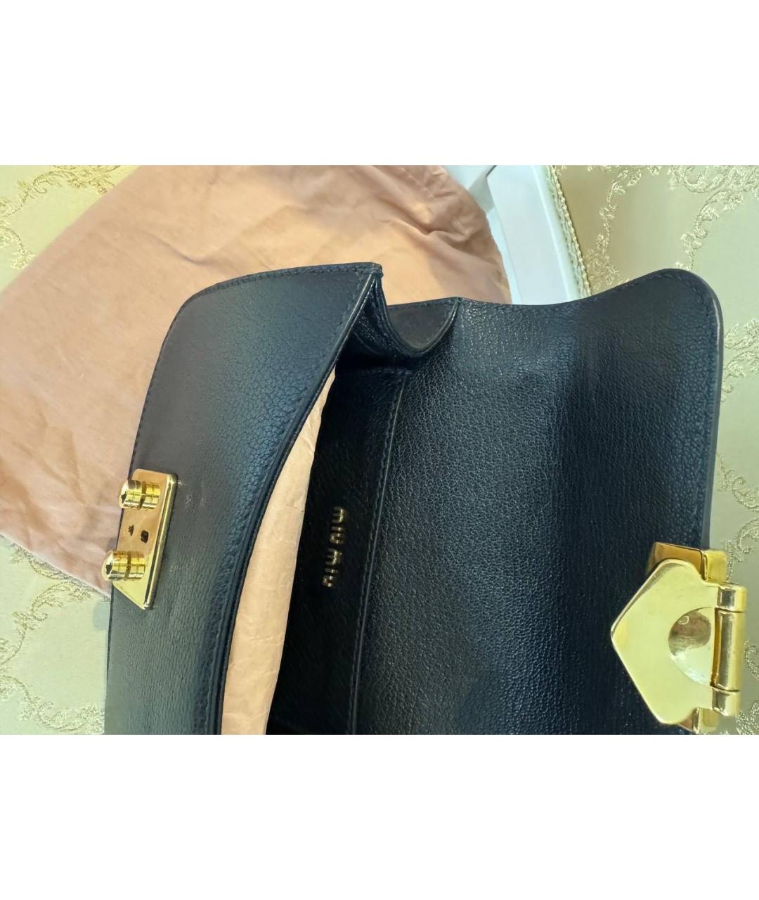 MIU MIU Черная кожаная сумка через плечо, фото 4