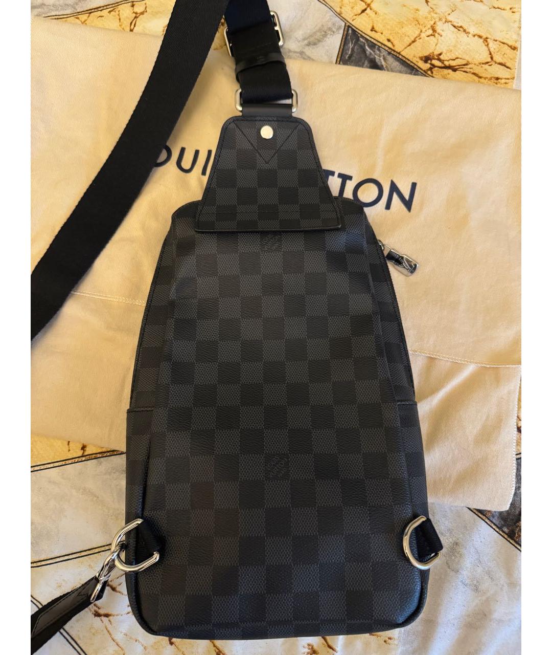 LOUIS VUITTON Антрацитовая сумка на плечо, фото 3