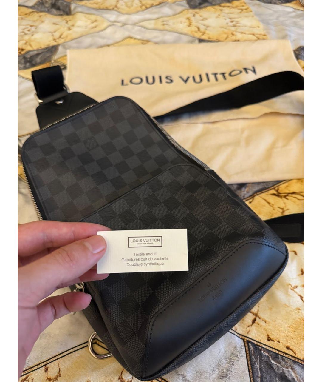 LOUIS VUITTON Антрацитовая сумка на плечо, фото 2