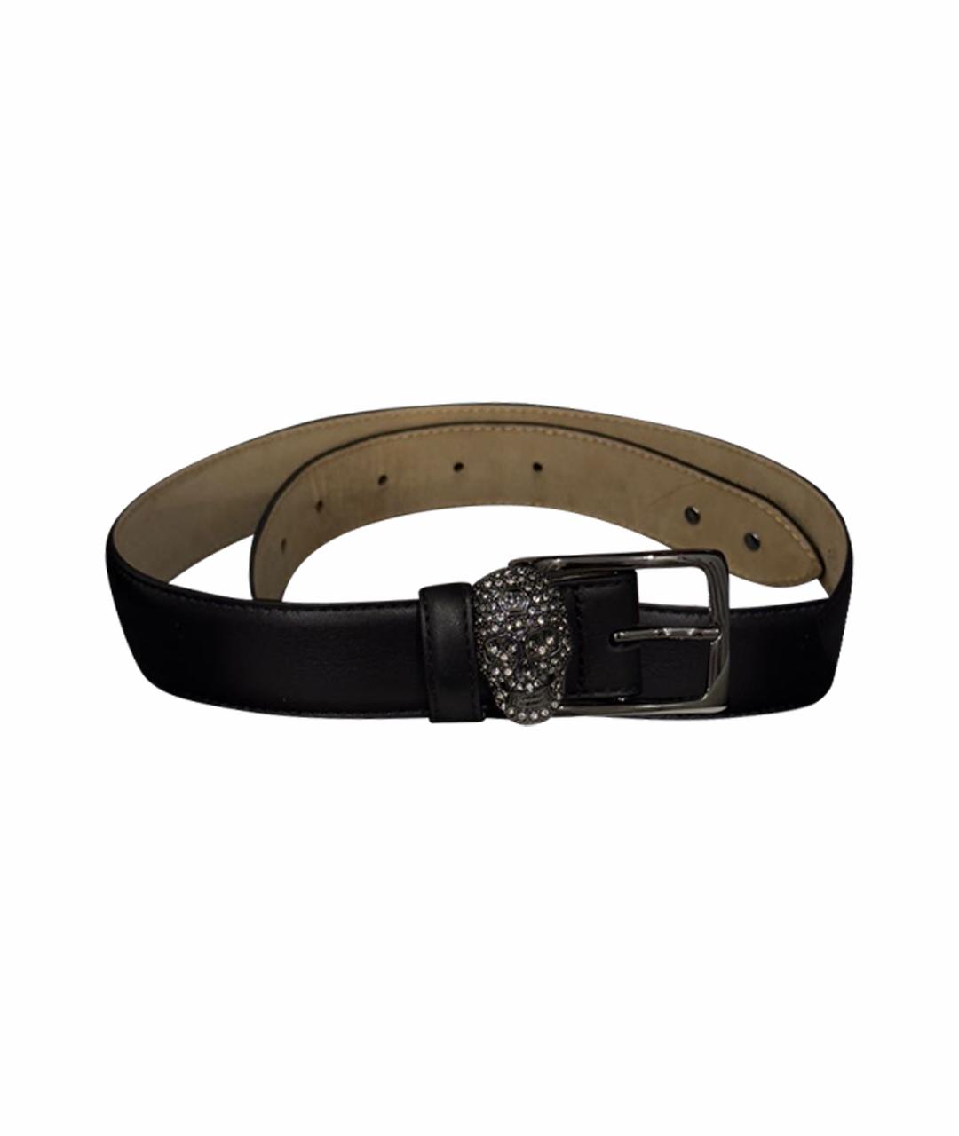 PHILIPP PLEIN Черный кожаный ремень, фото 1