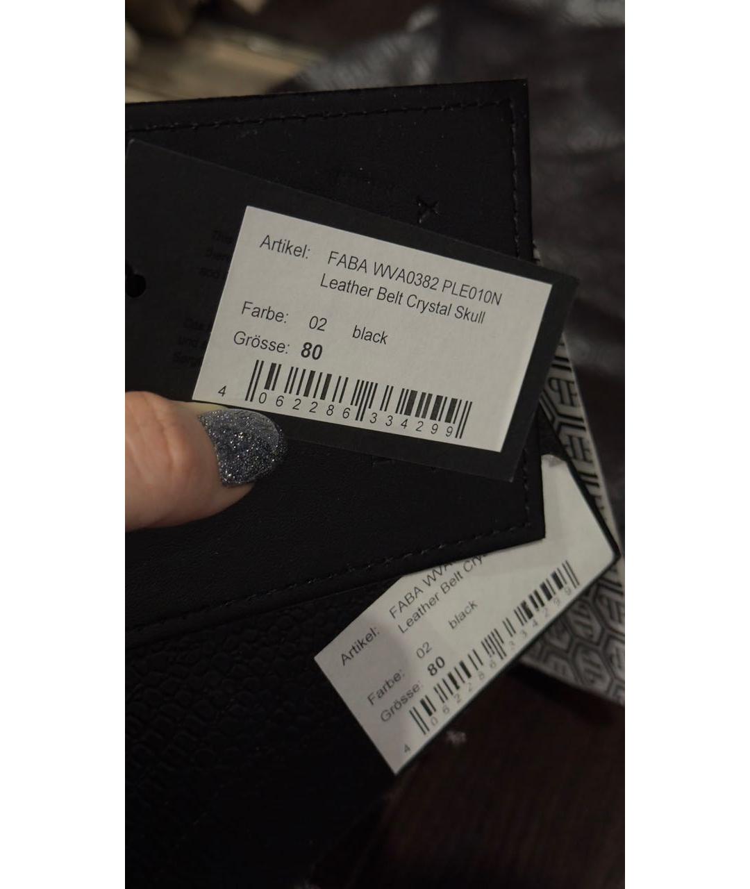 PHILIPP PLEIN Черный кожаный ремень, фото 4