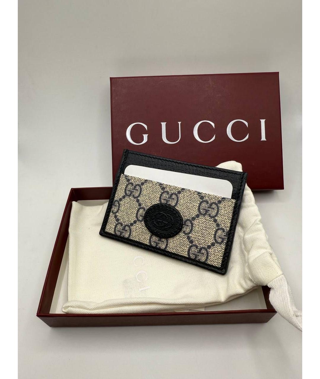 GUCCI Бежевый кожаный кардхолдер, фото 2