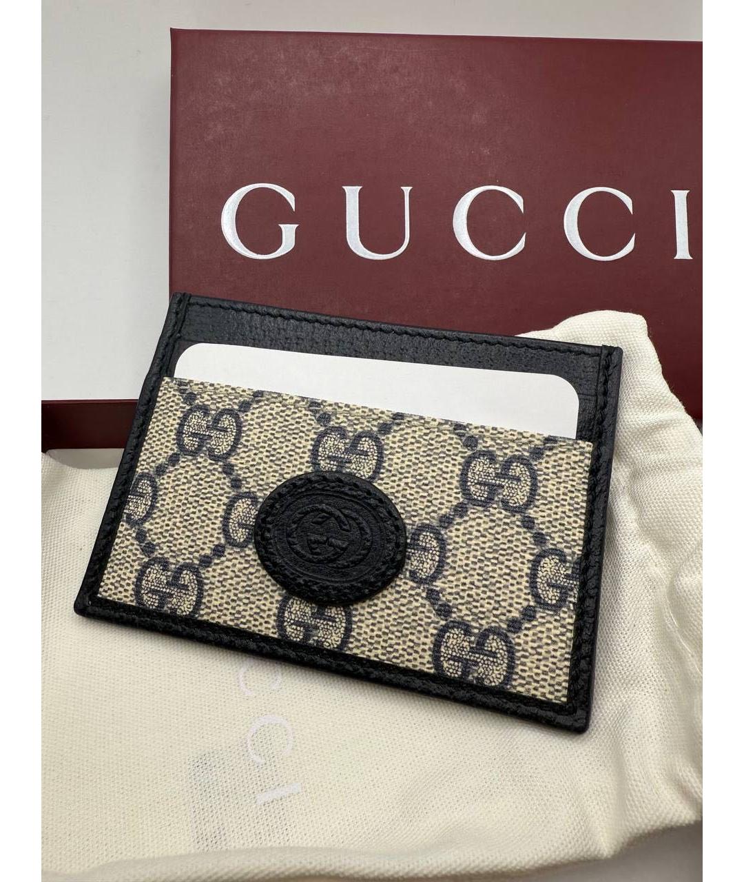 GUCCI Бежевый кожаный кардхолдер, фото 3