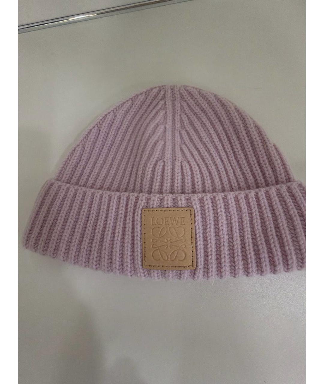 LOEWE Розовая кашемировая шапка, фото 3