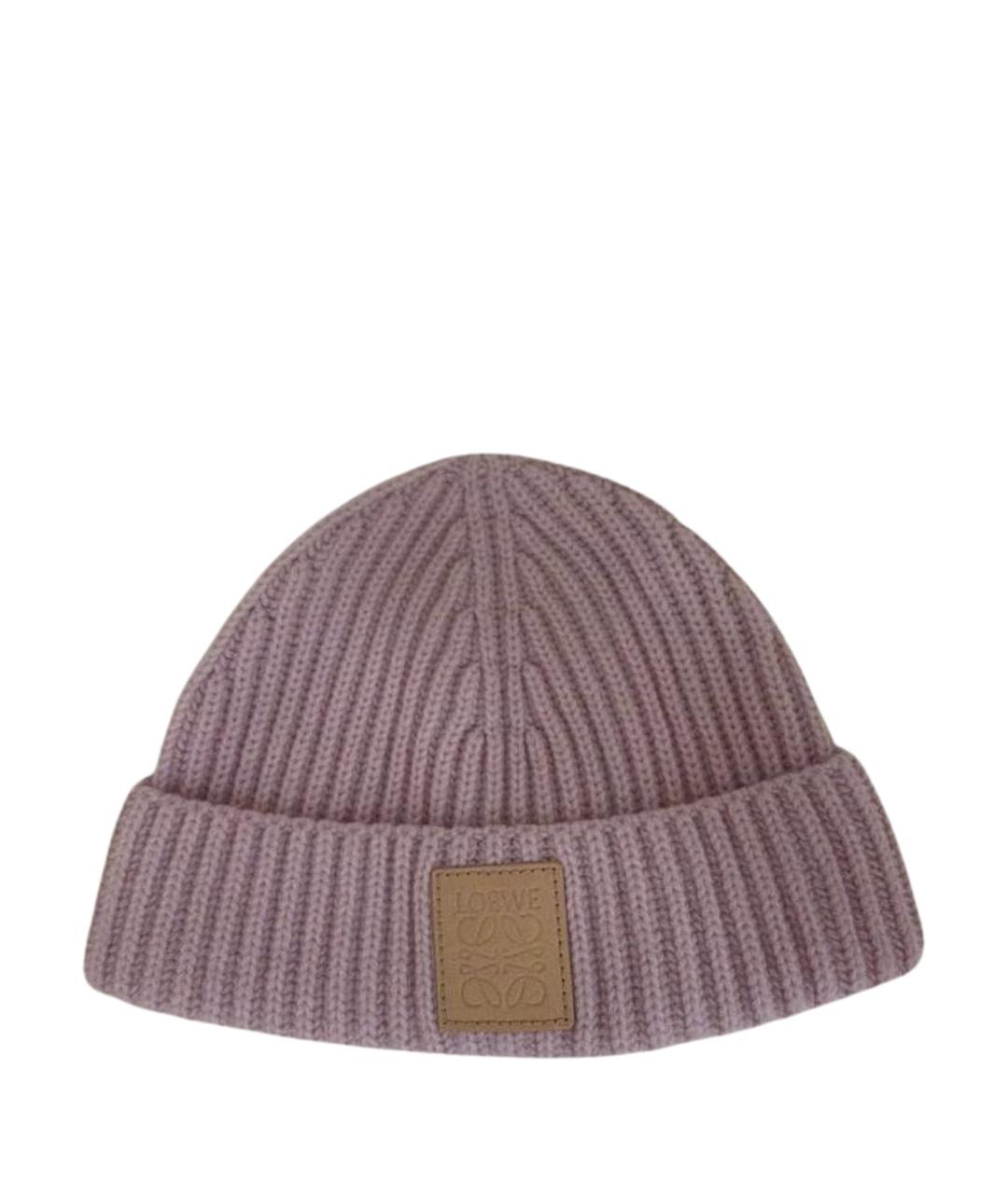 LOEWE Розовая кашемировая шапка, фото 1