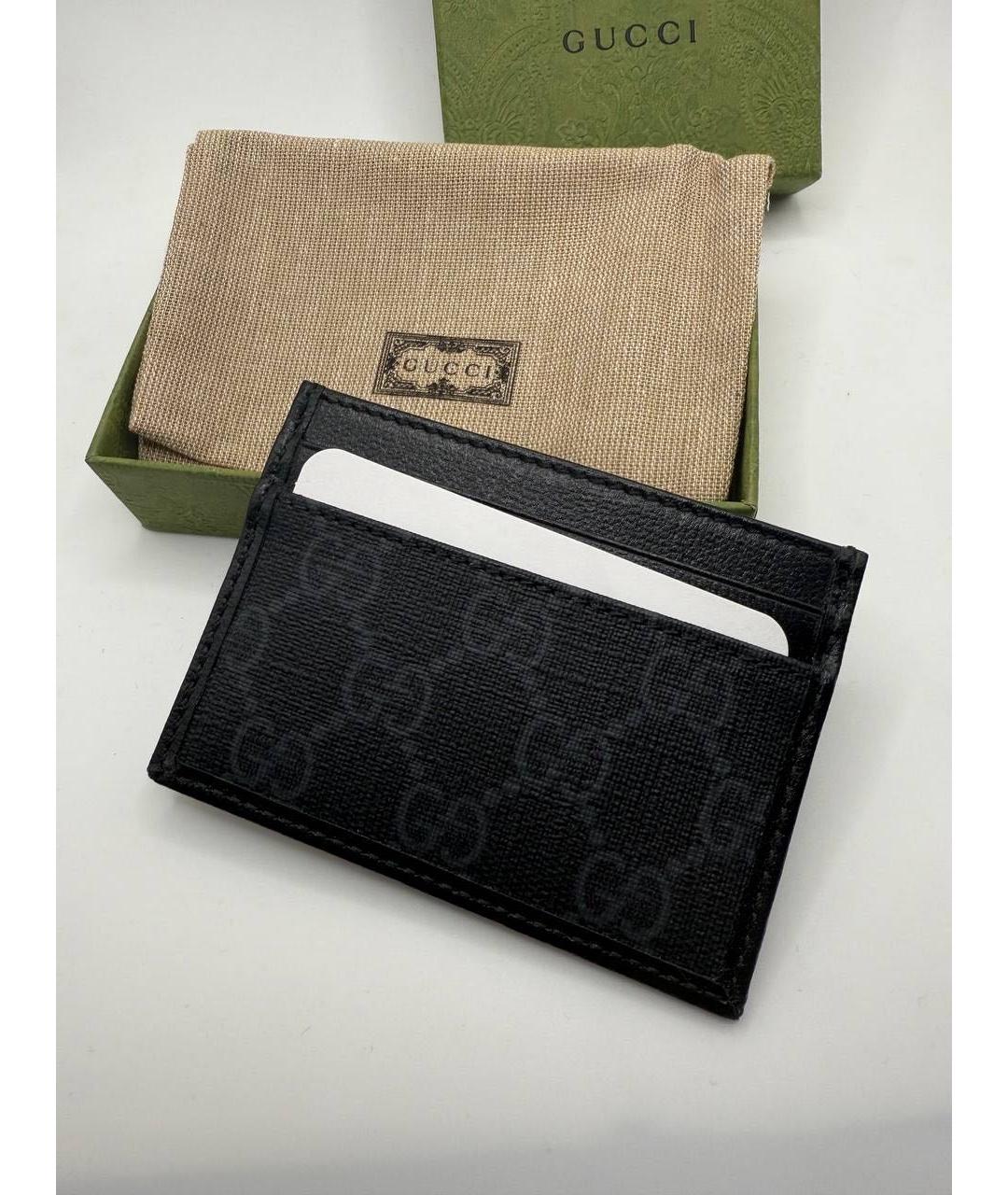 GUCCI Черный кожаный кардхолдер, фото 3