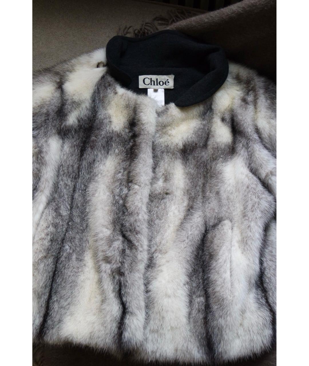 CHLOE Бежевая меховая шуба, фото 8