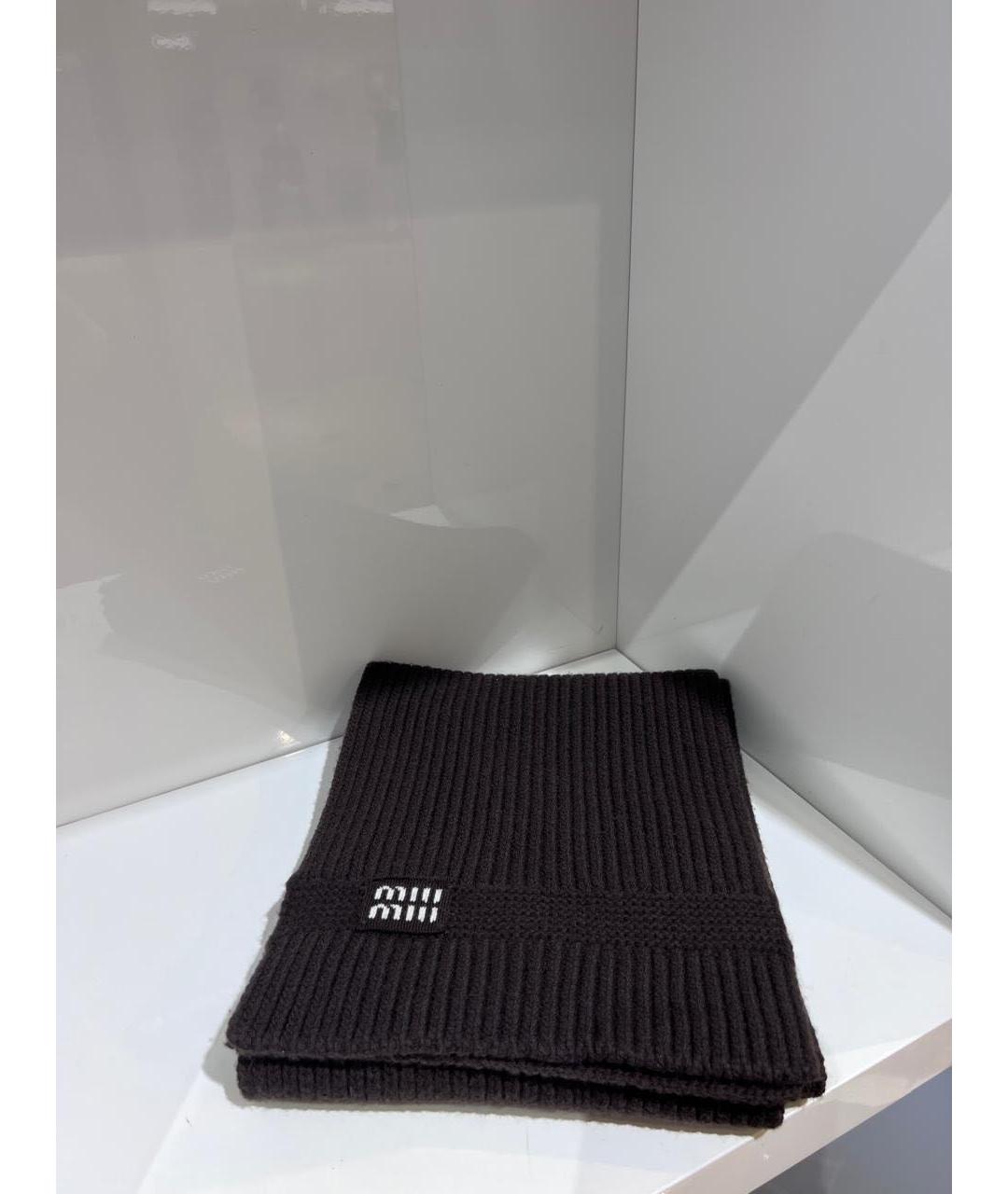 MIU MIU Коричневый шарф, фото 3