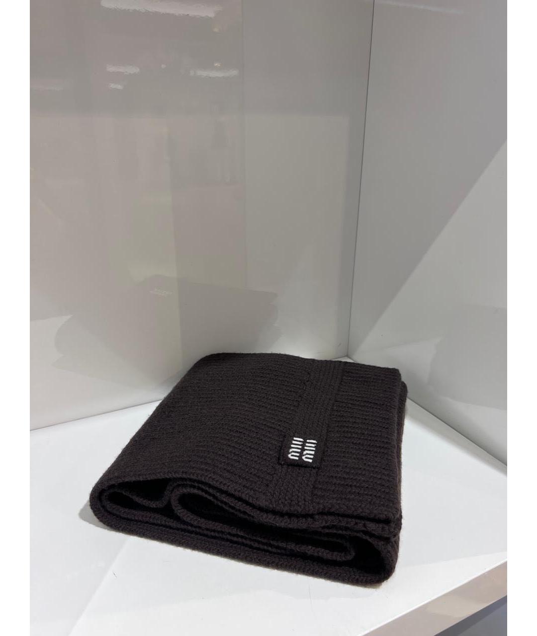 MIU MIU Коричневый шарф, фото 2