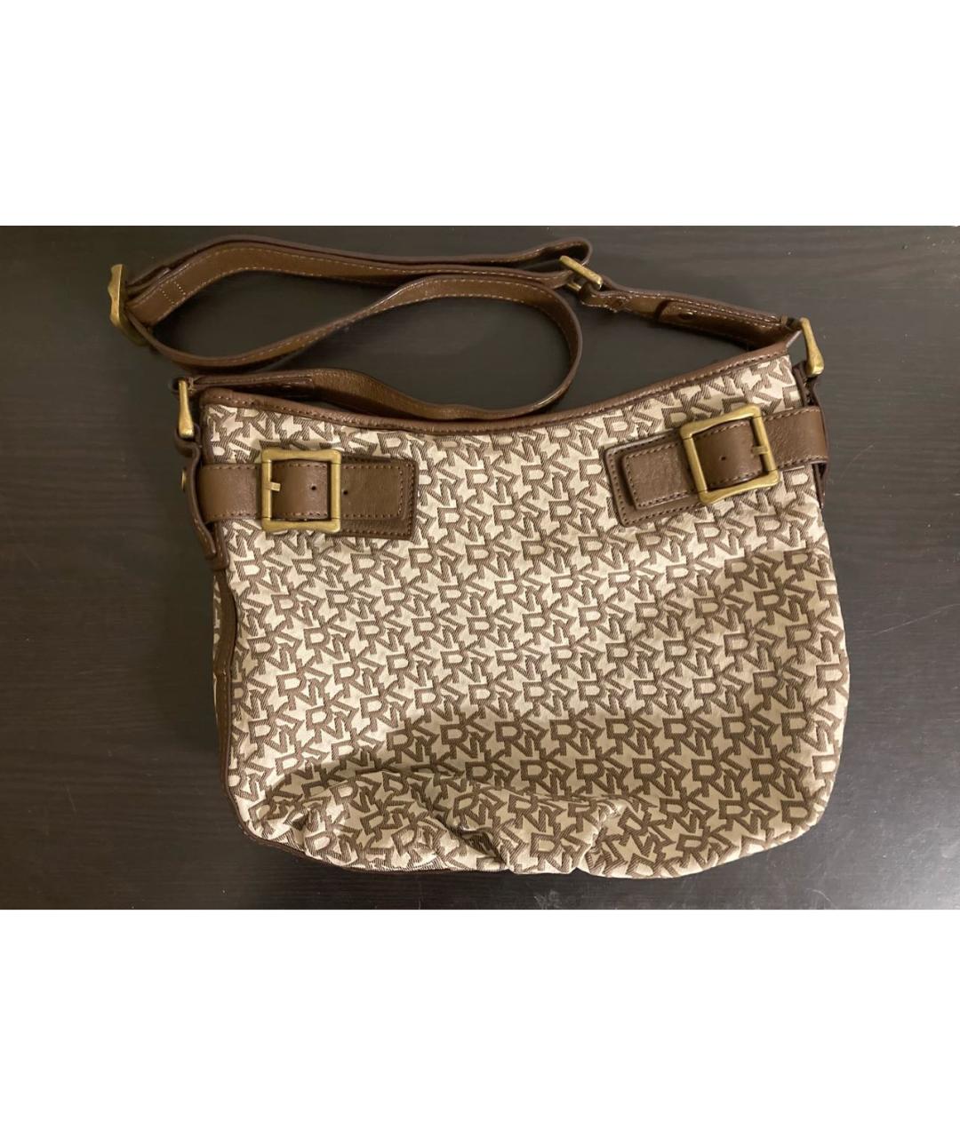 DKNY Коричневая синтетическая сумка через плечо, фото 6