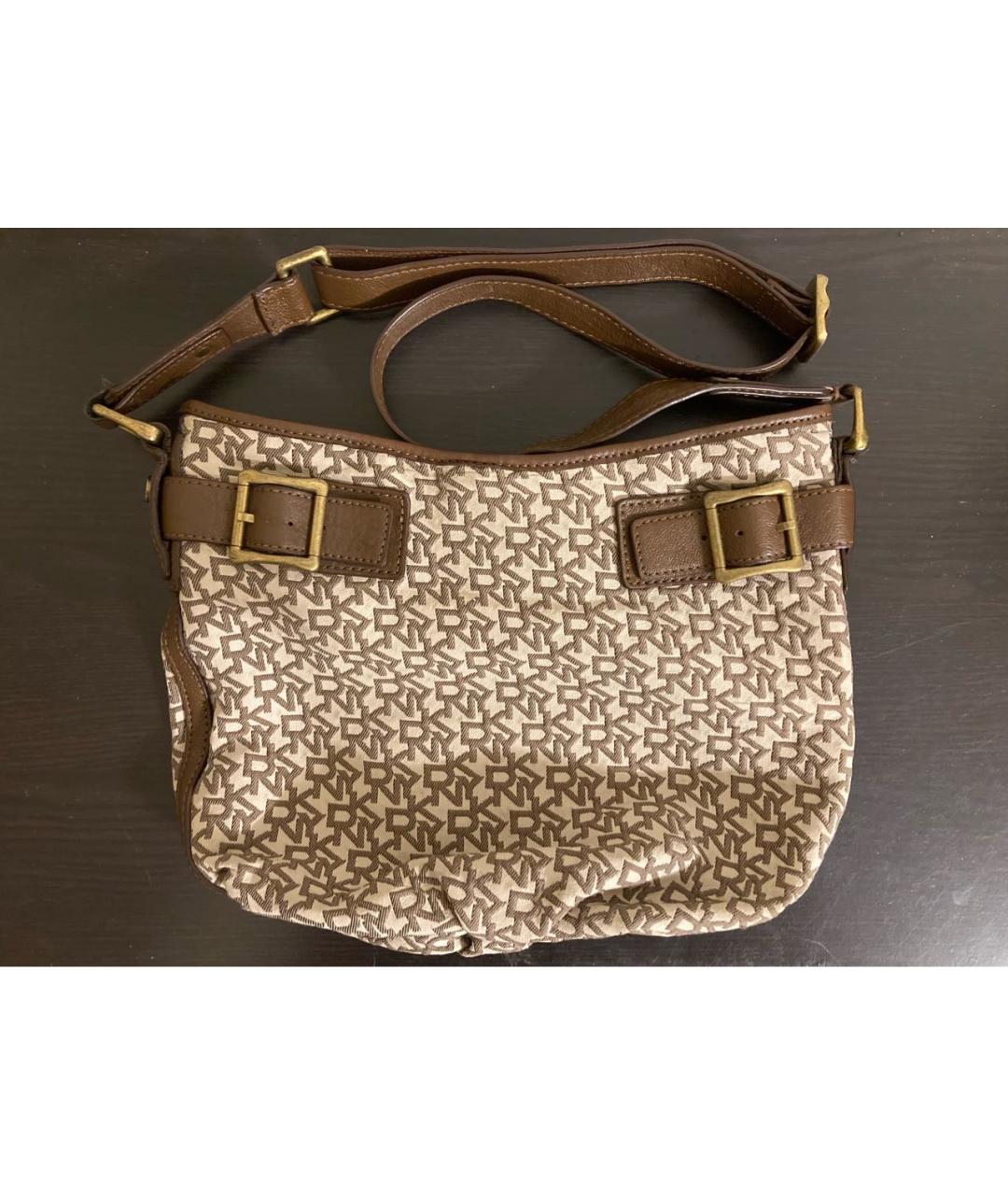 DKNY Коричневая синтетическая сумка через плечо, фото 2