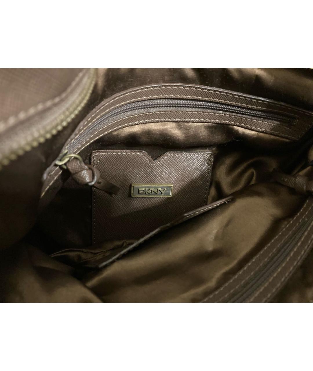 DKNY Коричневая синтетическая сумка через плечо, фото 4