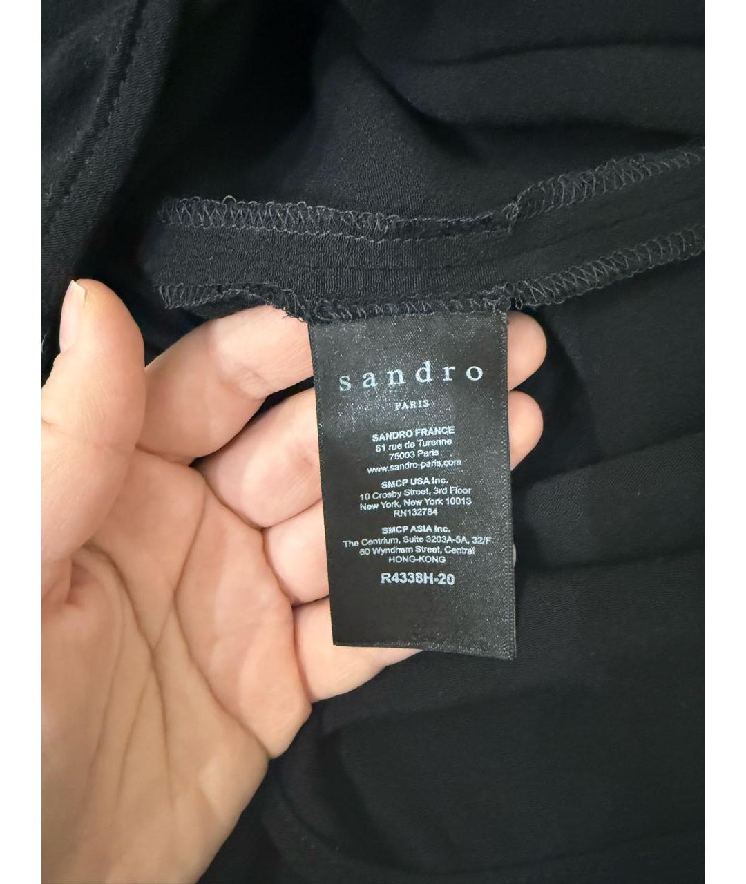 SANDRO Черное вискозное коктейльное платье, фото 3