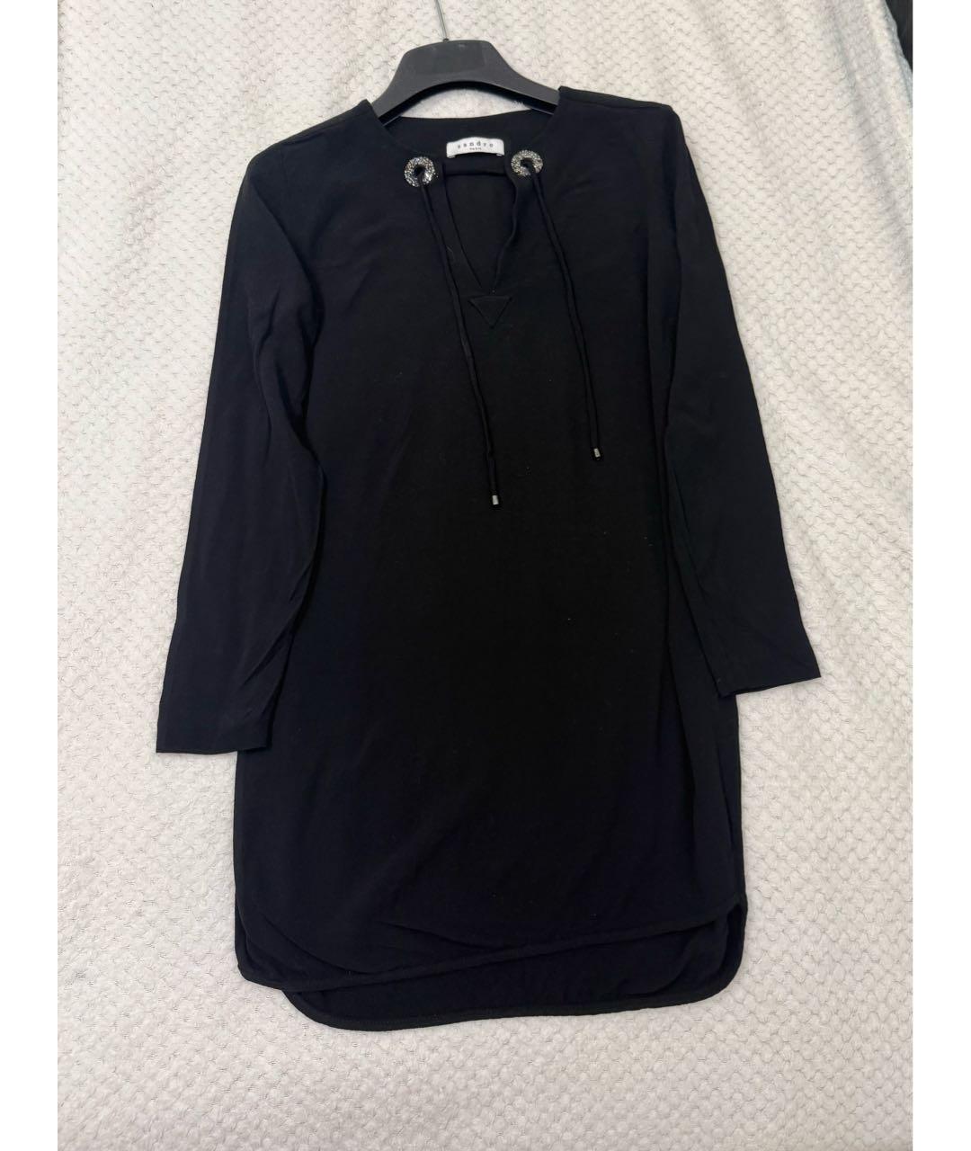 SANDRO Черное вискозное коктейльное платье, фото 9