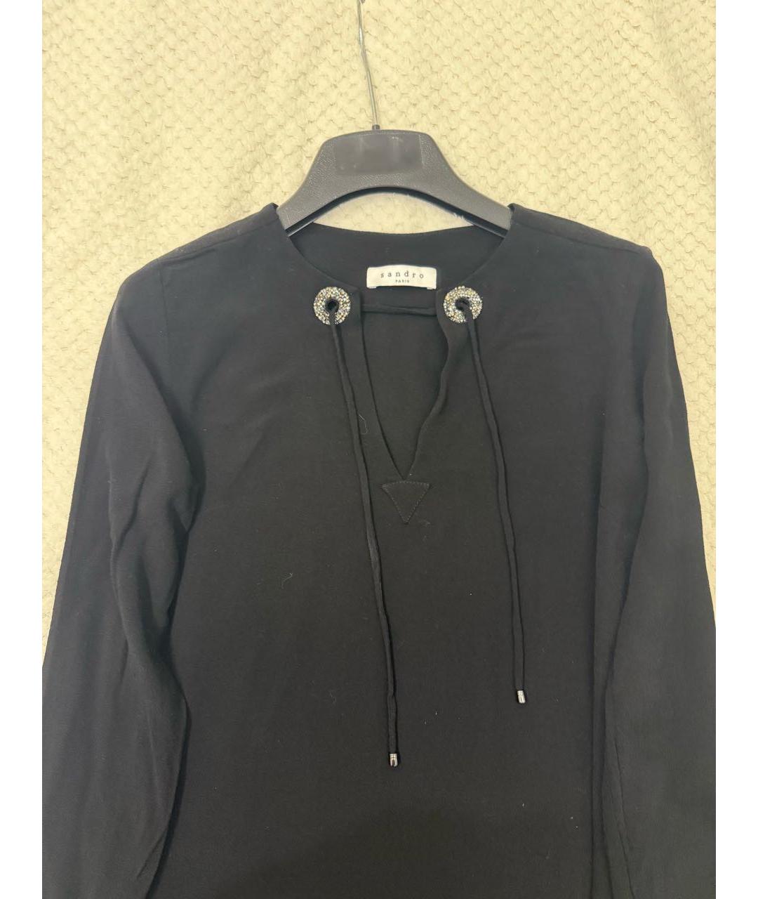 SANDRO Черное вискозное коктейльное платье, фото 2