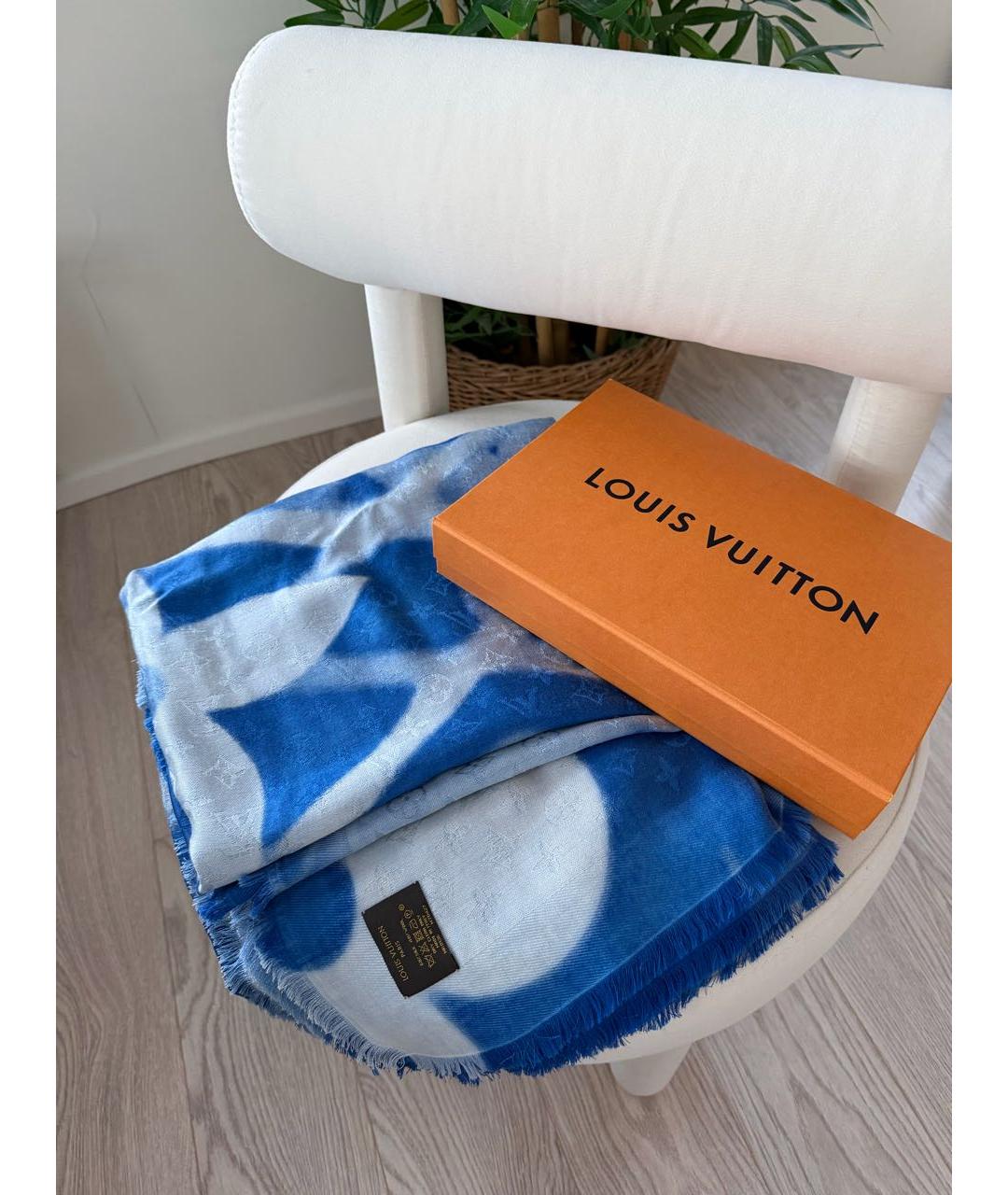 LOUIS VUITTON Синий платок, фото 3