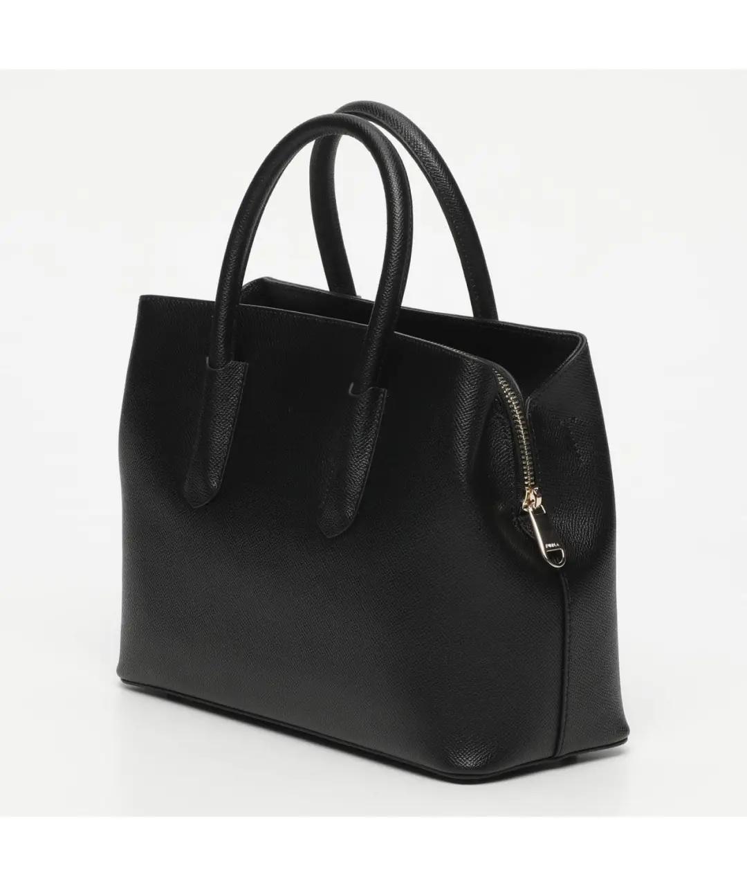 FURLA Черная кожаная сумка с короткими ручками, фото 2