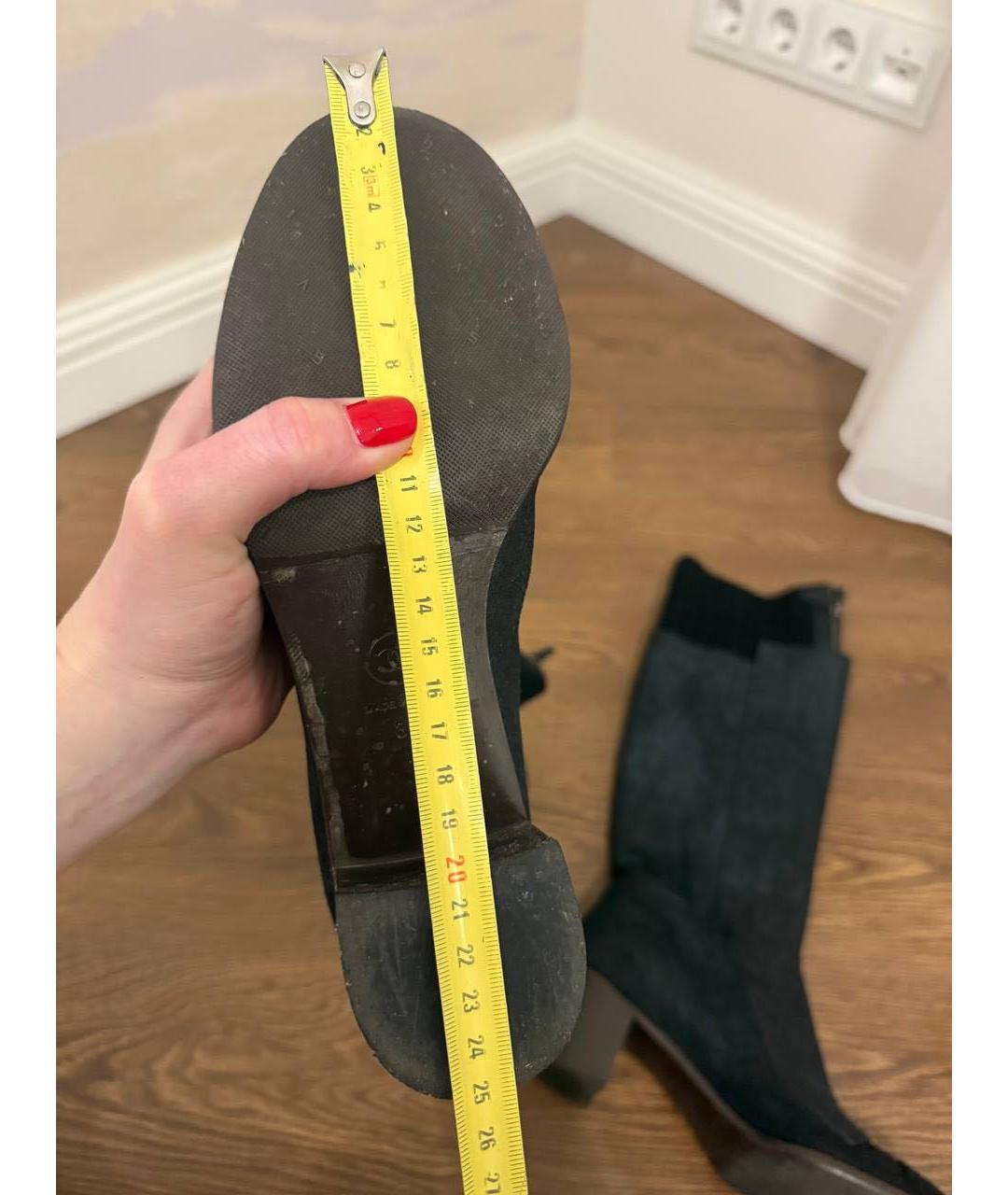 CHANEL Черные кожаные сапоги, фото 3