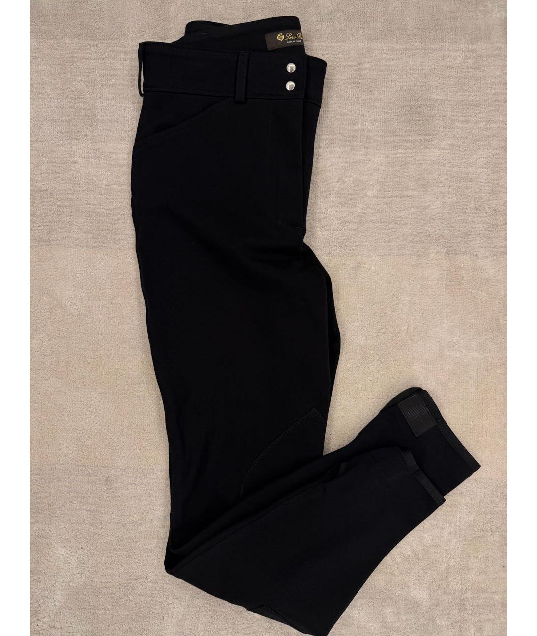 LORO PIANA Черные хлопко-эластановые брюки узкие, фото 5