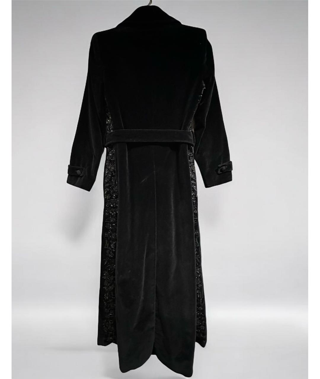 SAINT LAURENT Черное бархатное пальто, фото 3